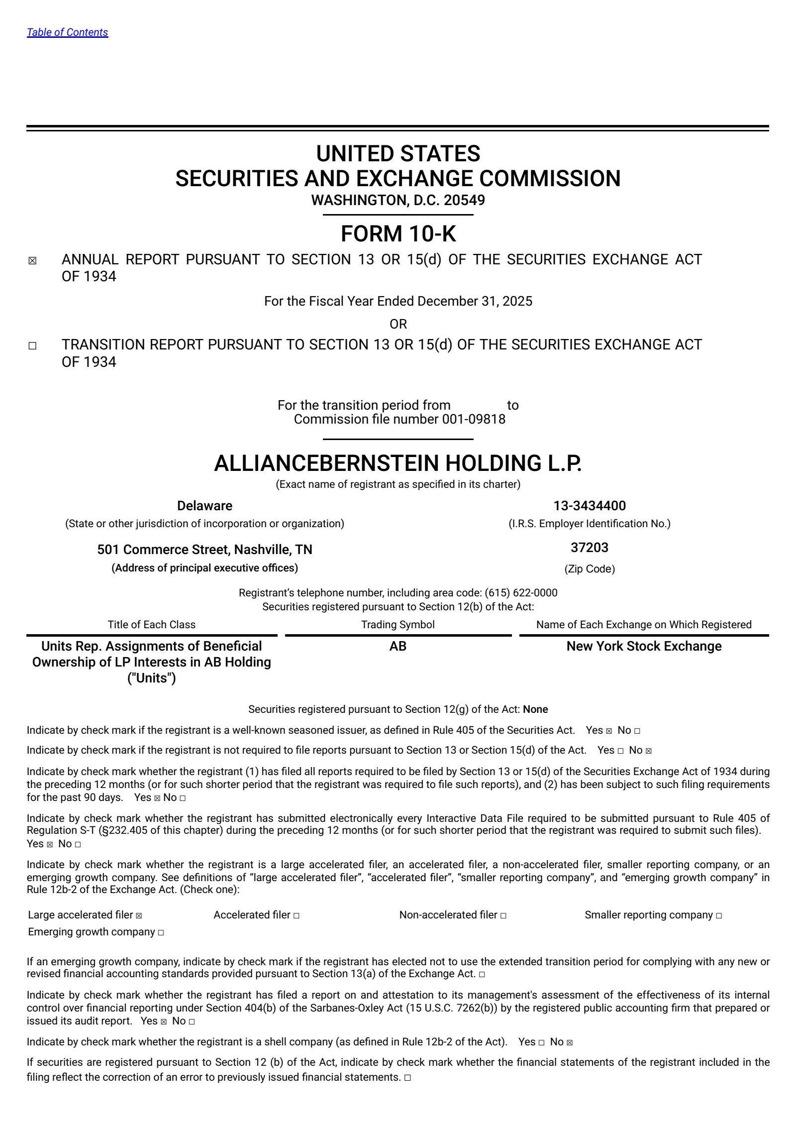 AllianceBernstein's Q4 2025 Annual report