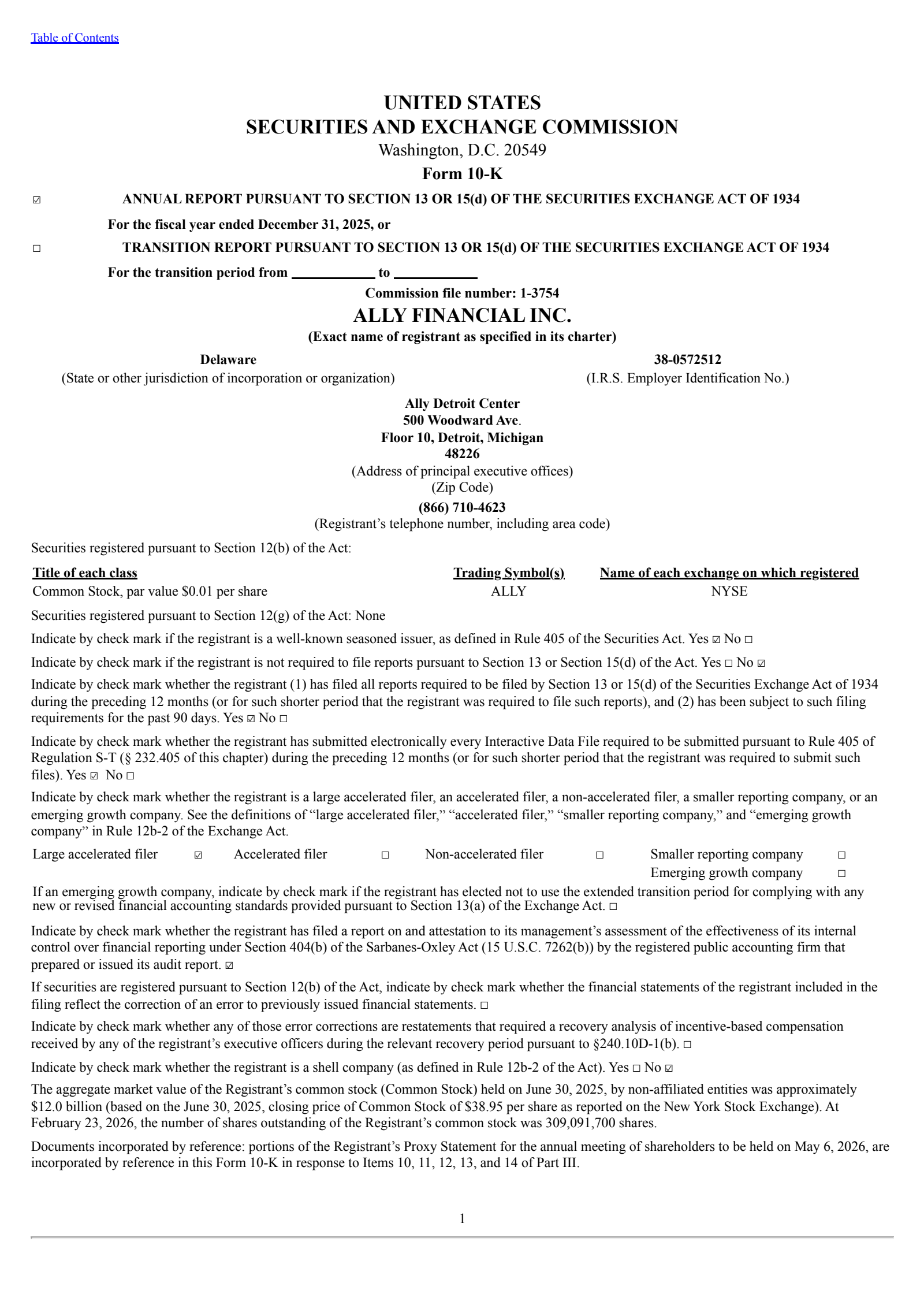 Ally Financial's Q4 2025 Annual report