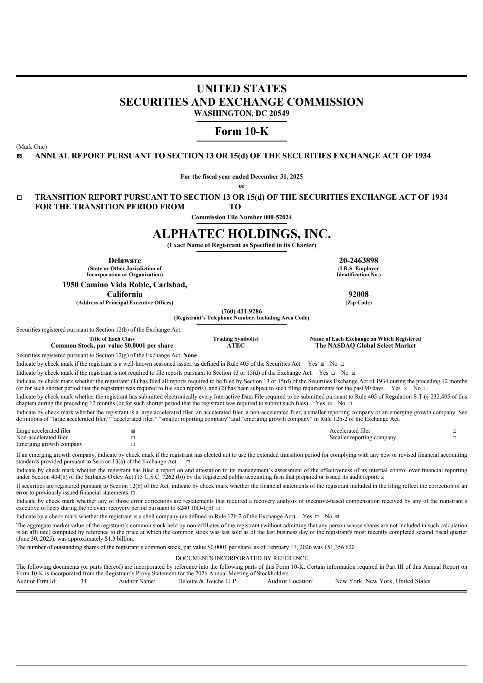 Alphatec's Q4 2025 Annual report