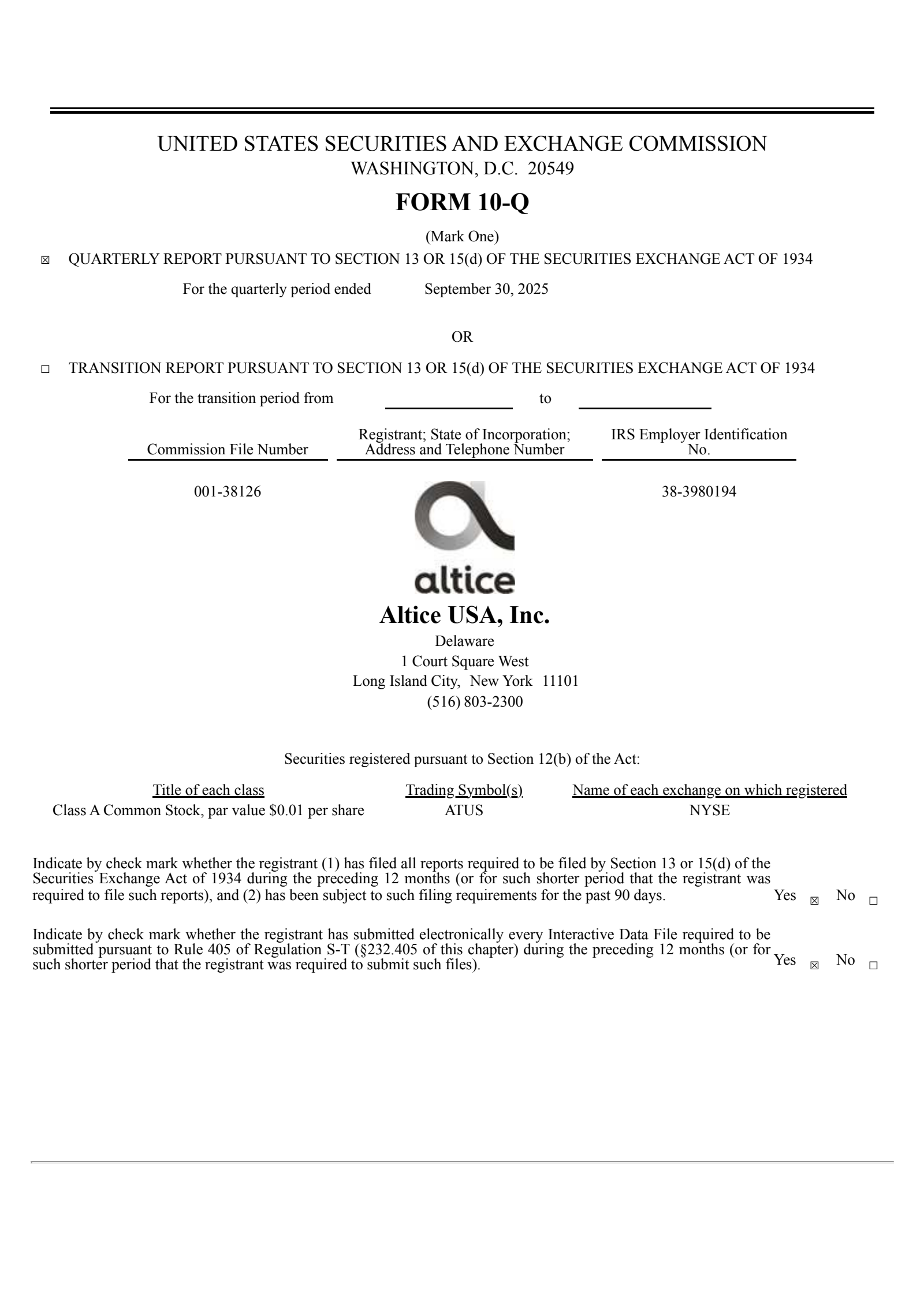 Optimum Communications' Q3 2025 Quarterly Report