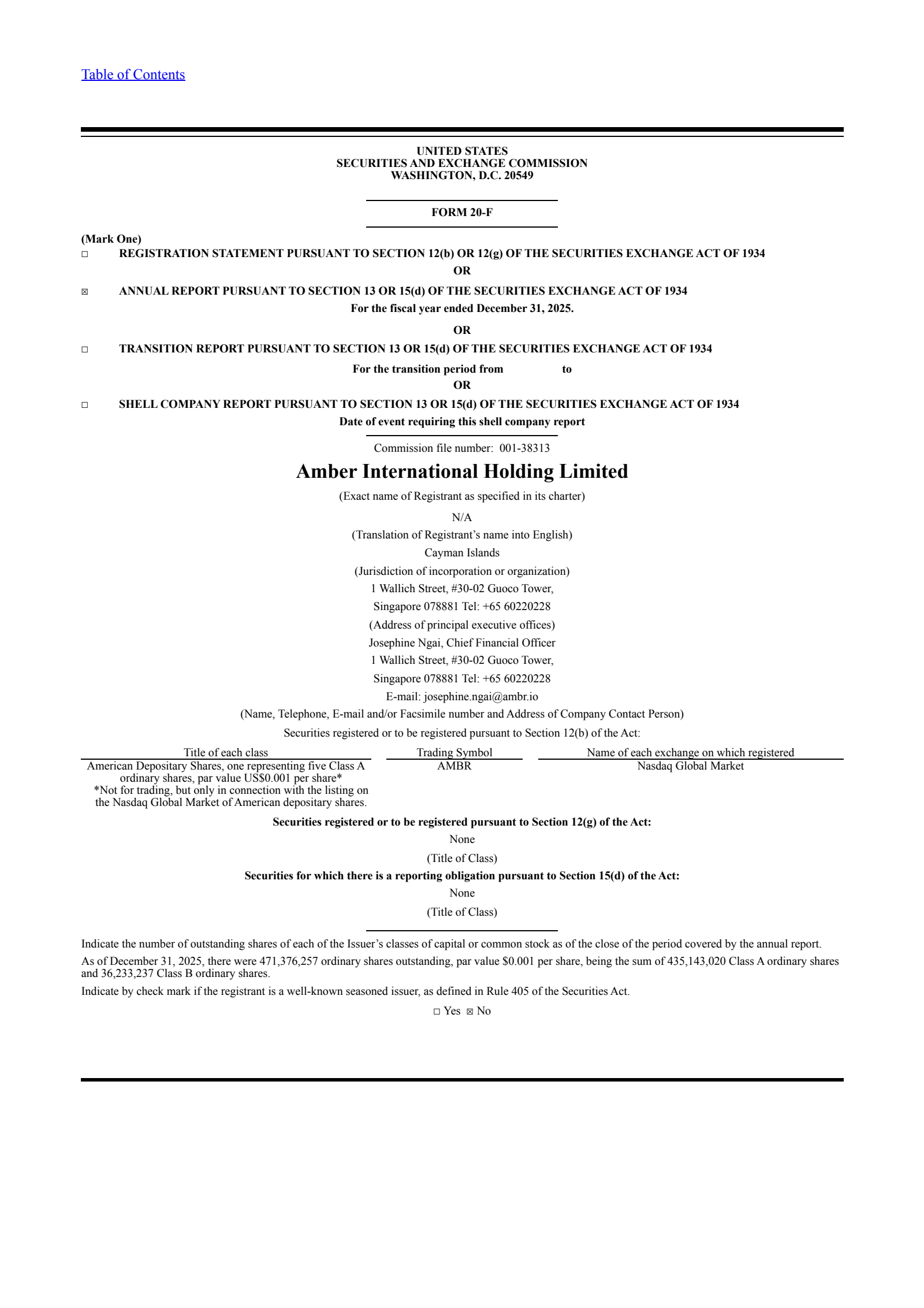 Amber International's Q4 2025 Annual report