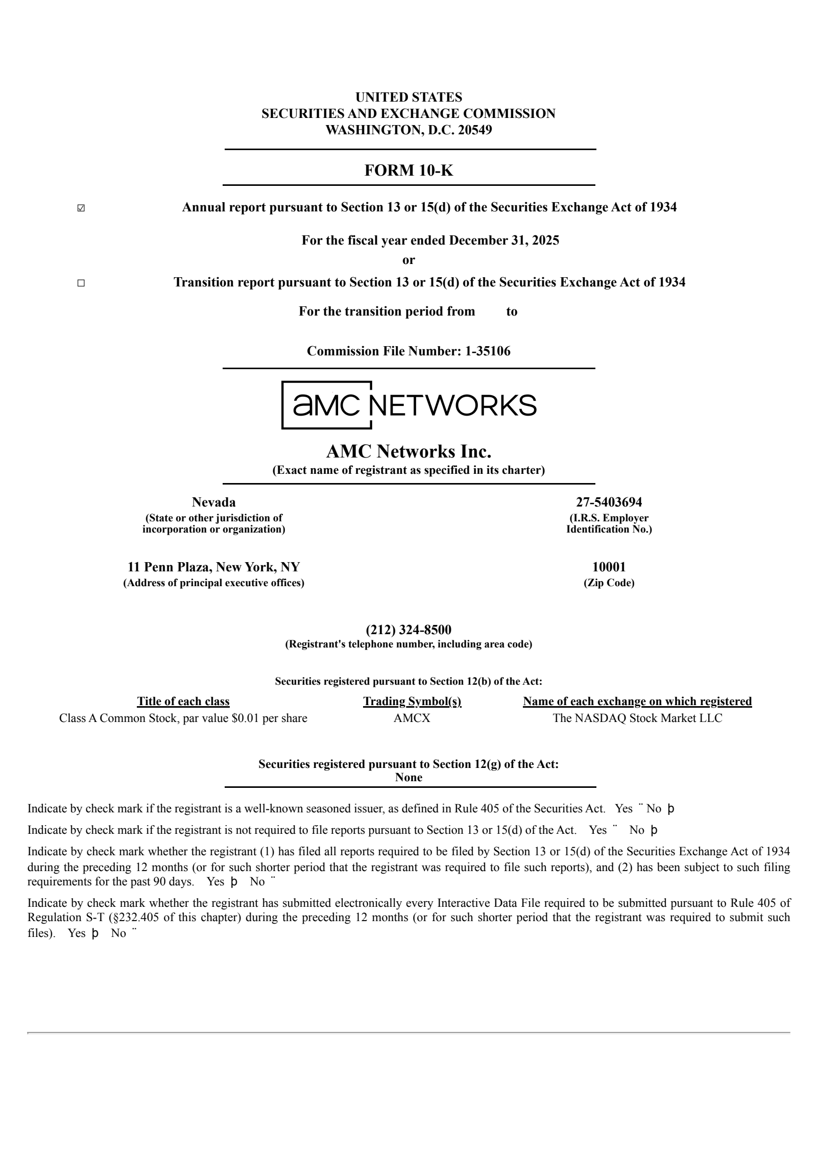 AMC Networks' Q4 2025 Annual report