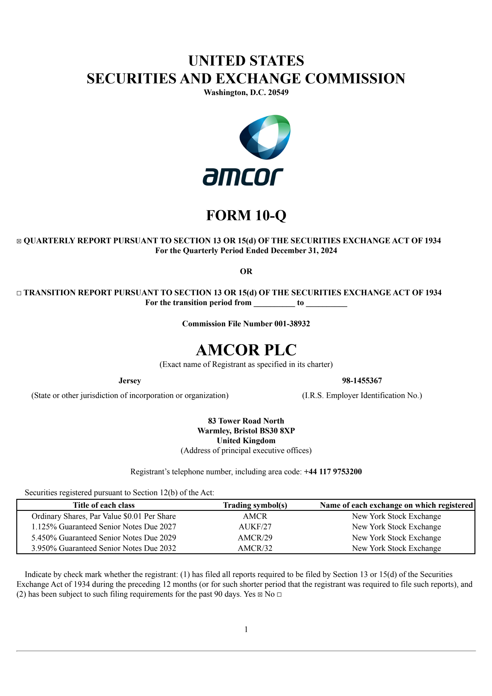 Amcor's Q2 2025 Quarterly report