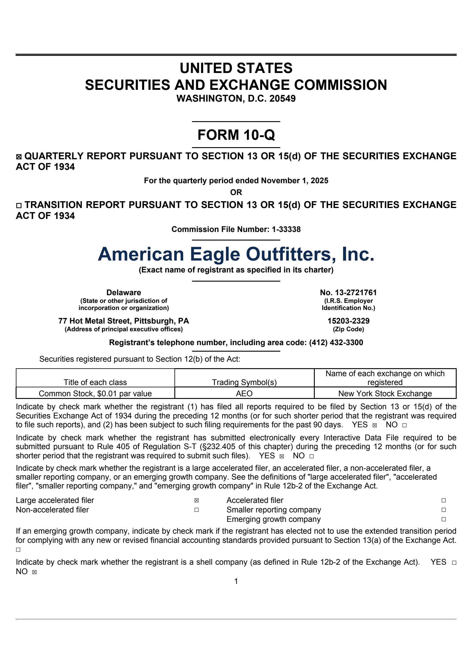 American Eagle Outfitters' Q3 2025 Quarterly Report