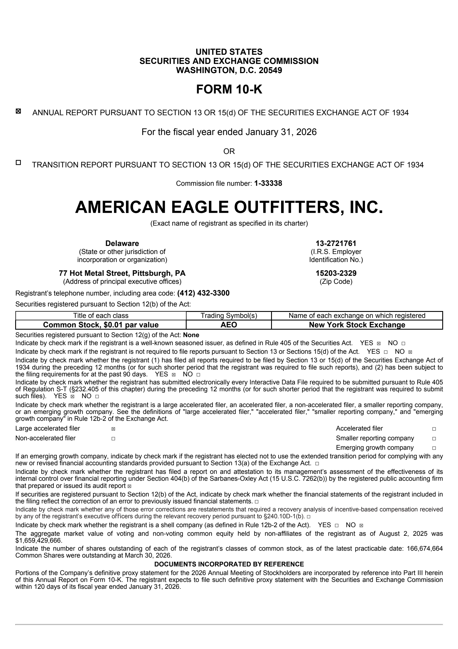 American Eagle Outfitters' Q4 2025 Annual report