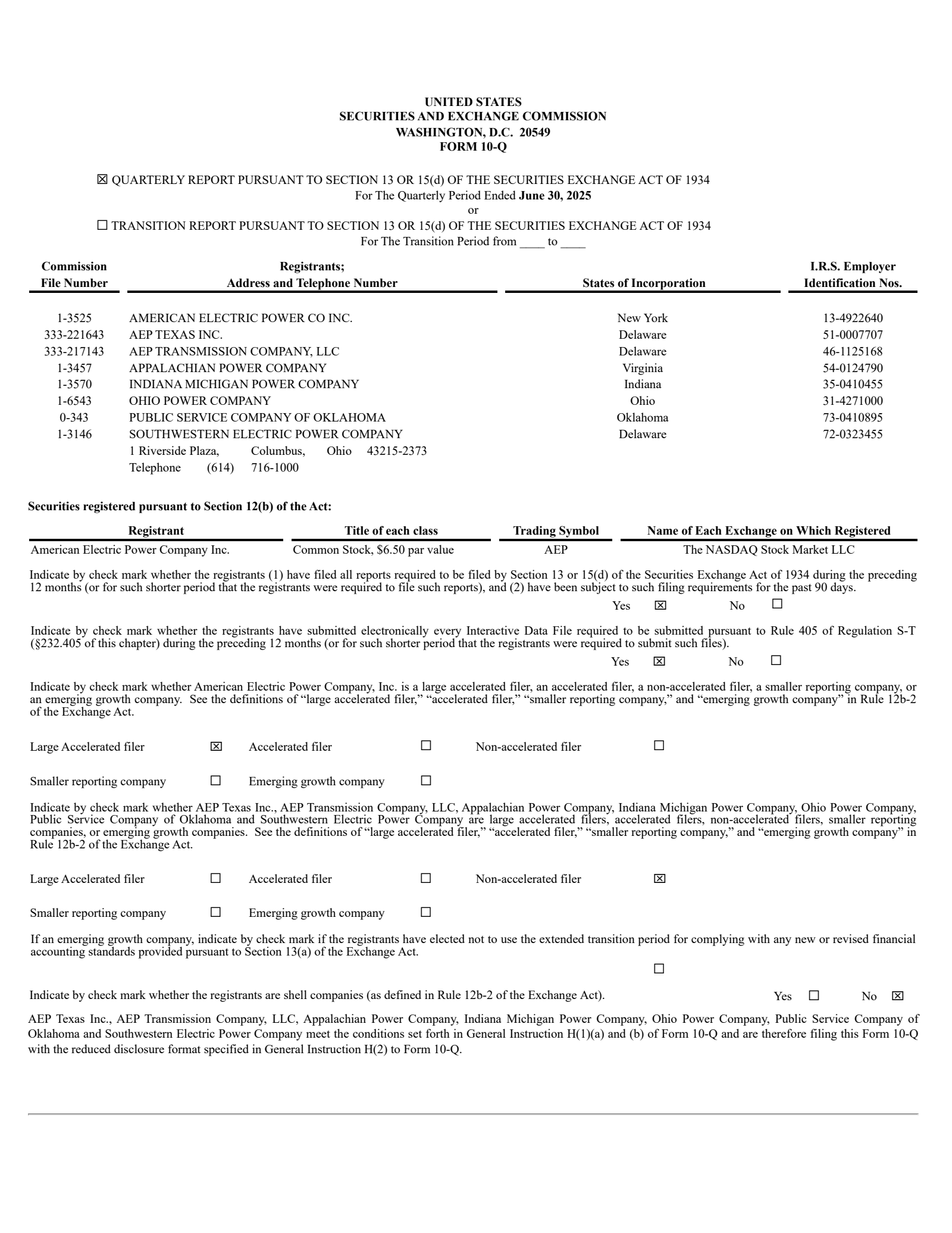 American Electric Power's Q2 2025 Quarterly Report