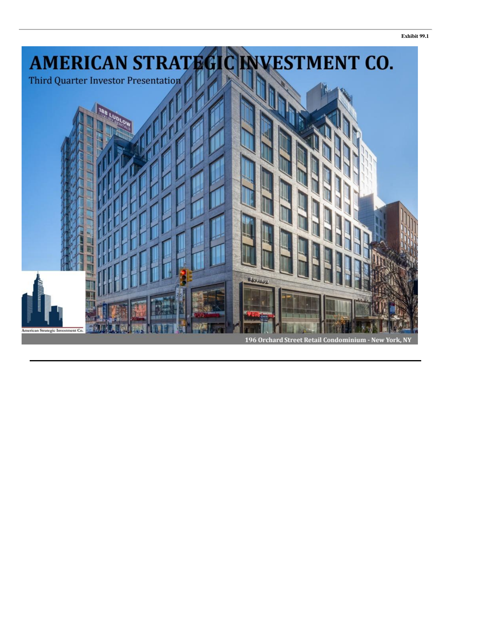 American Strategic Investment's Q3 2025 Earnings Release