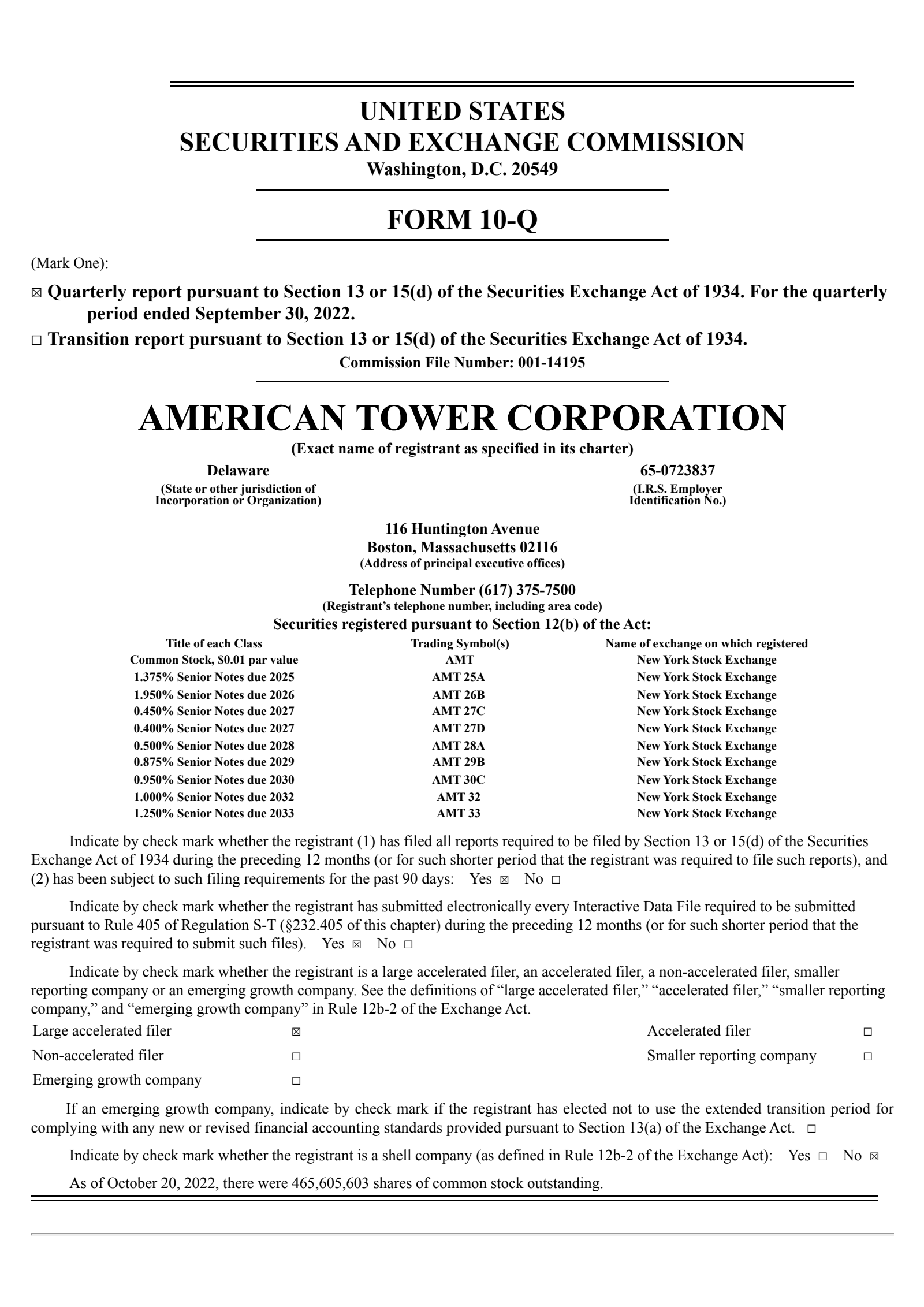 American Tower's Q3 2022 Quarterly report