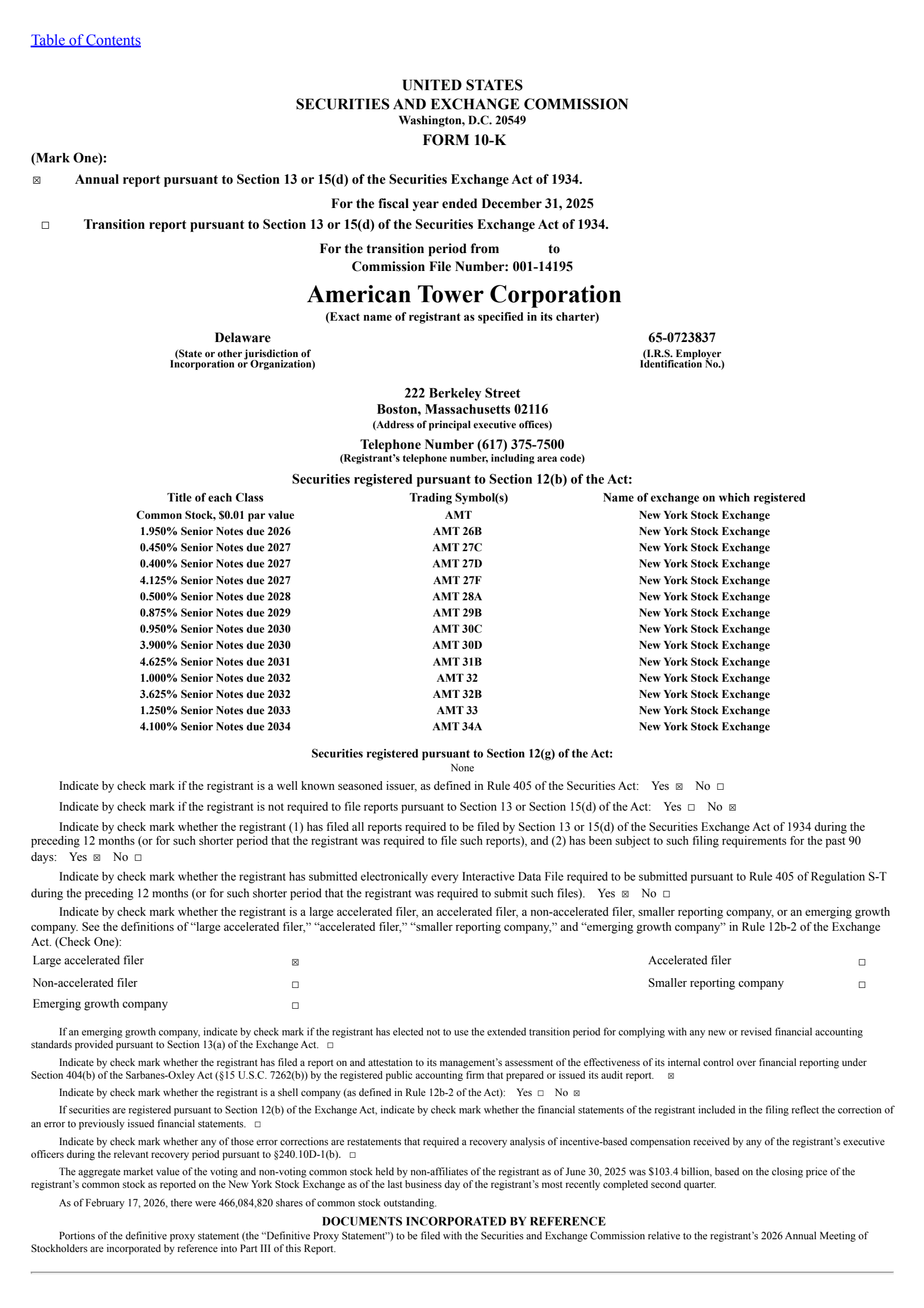 American Tower's Q4 2025 Annual report