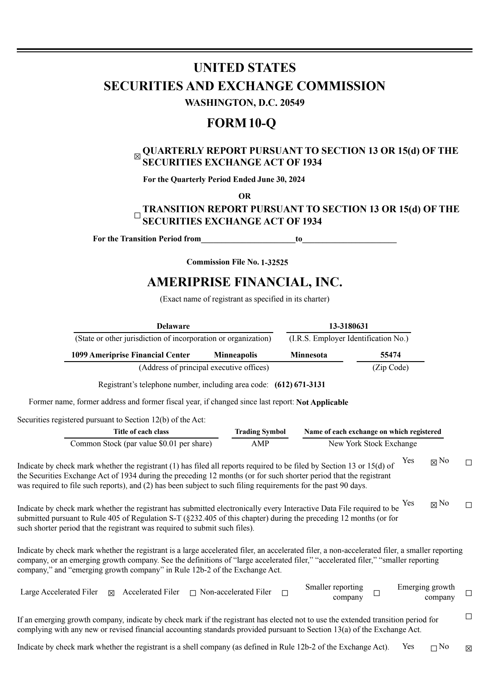 Ameriprise Financial's Q2 2024 Quarterly report