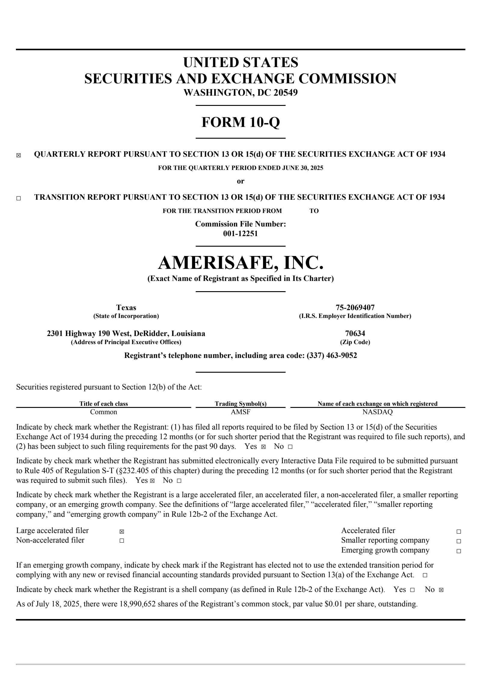 AMERISAFE's Q2 2025 Quarterly report