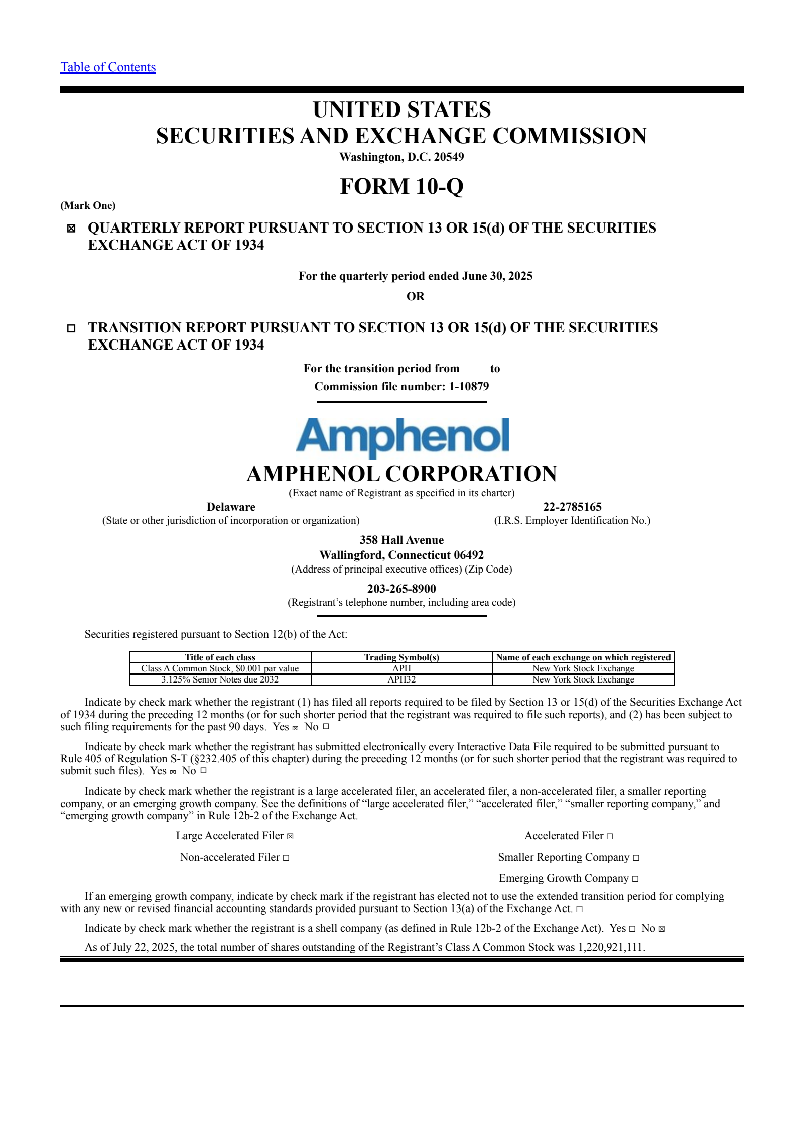 Amphenol's Q2 2025 Quarterly report