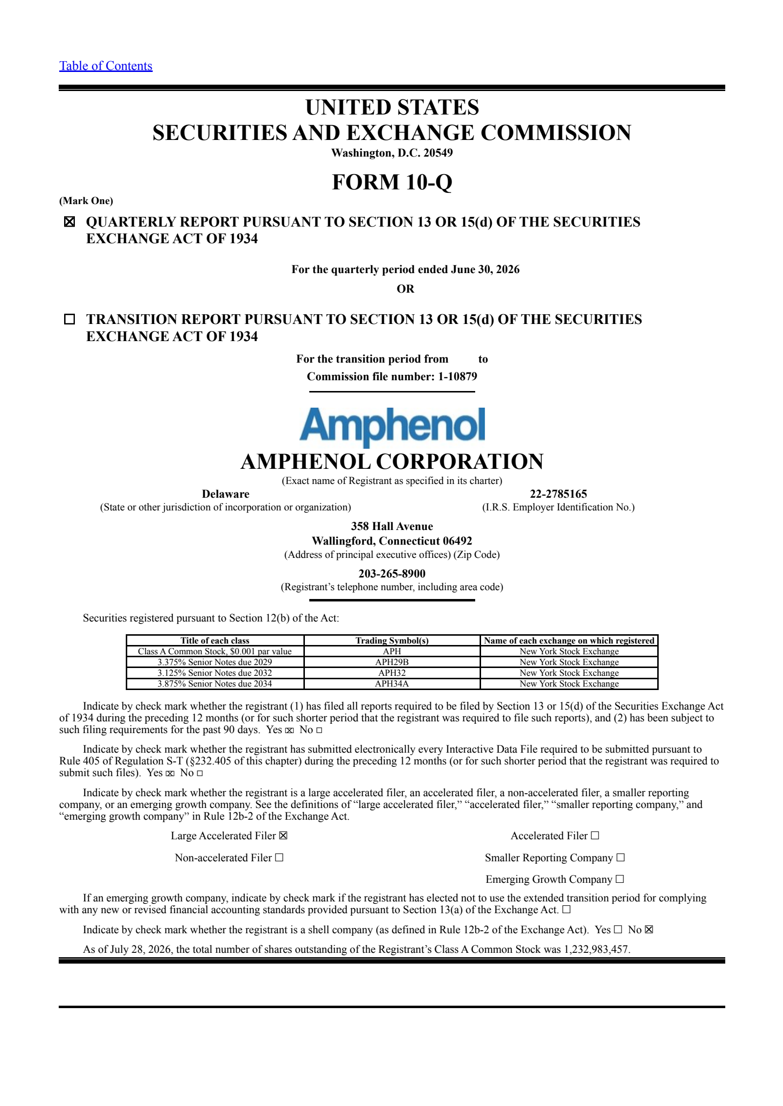 Amphenol's Q2 2026 Quarterly report