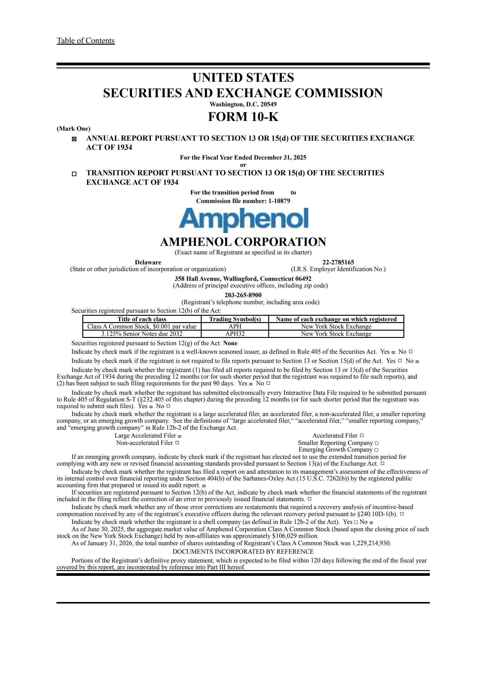 Amphenol's Q4 2025 Annual report