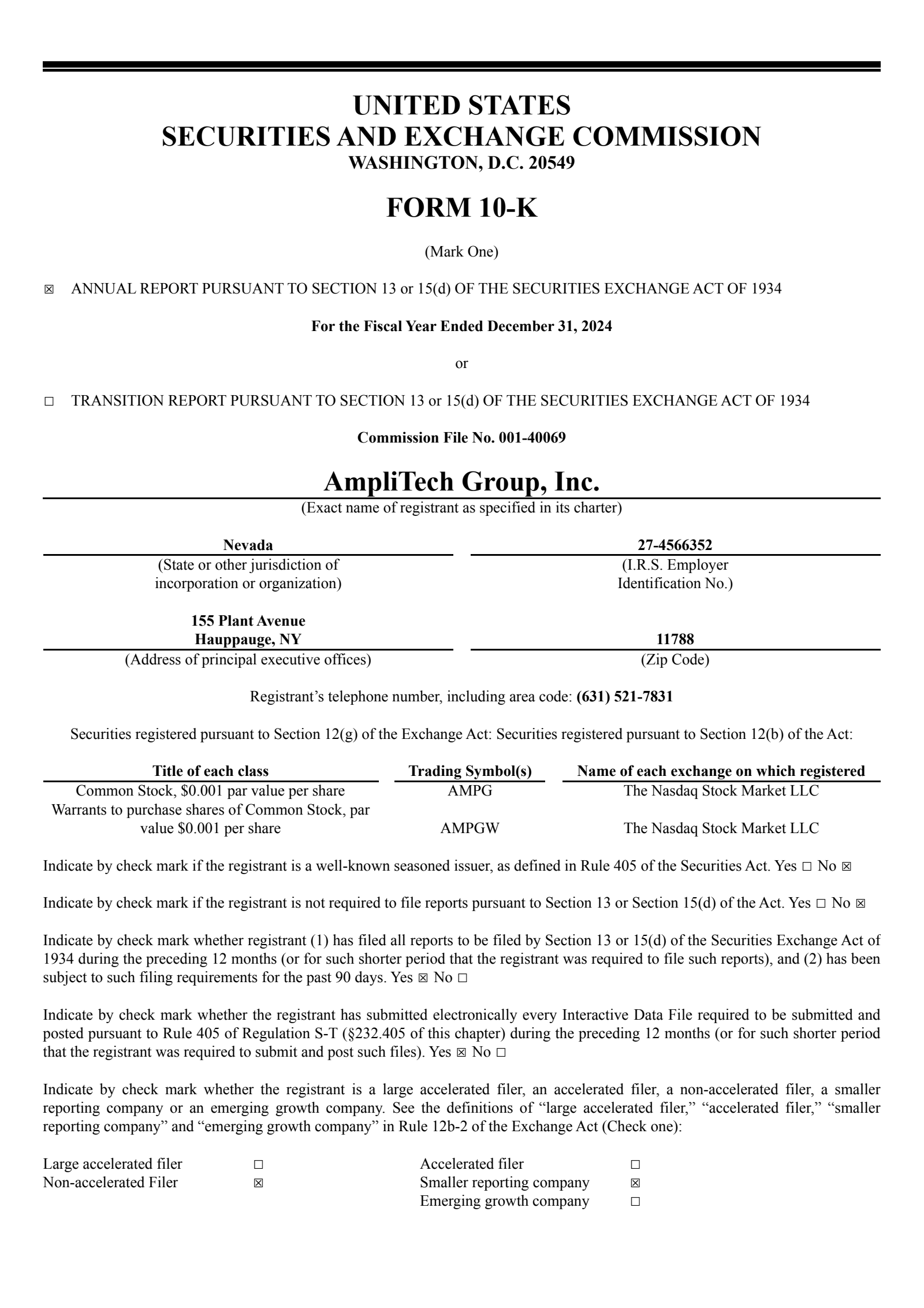 AmpliTech Group's Q4 2024 Annual report