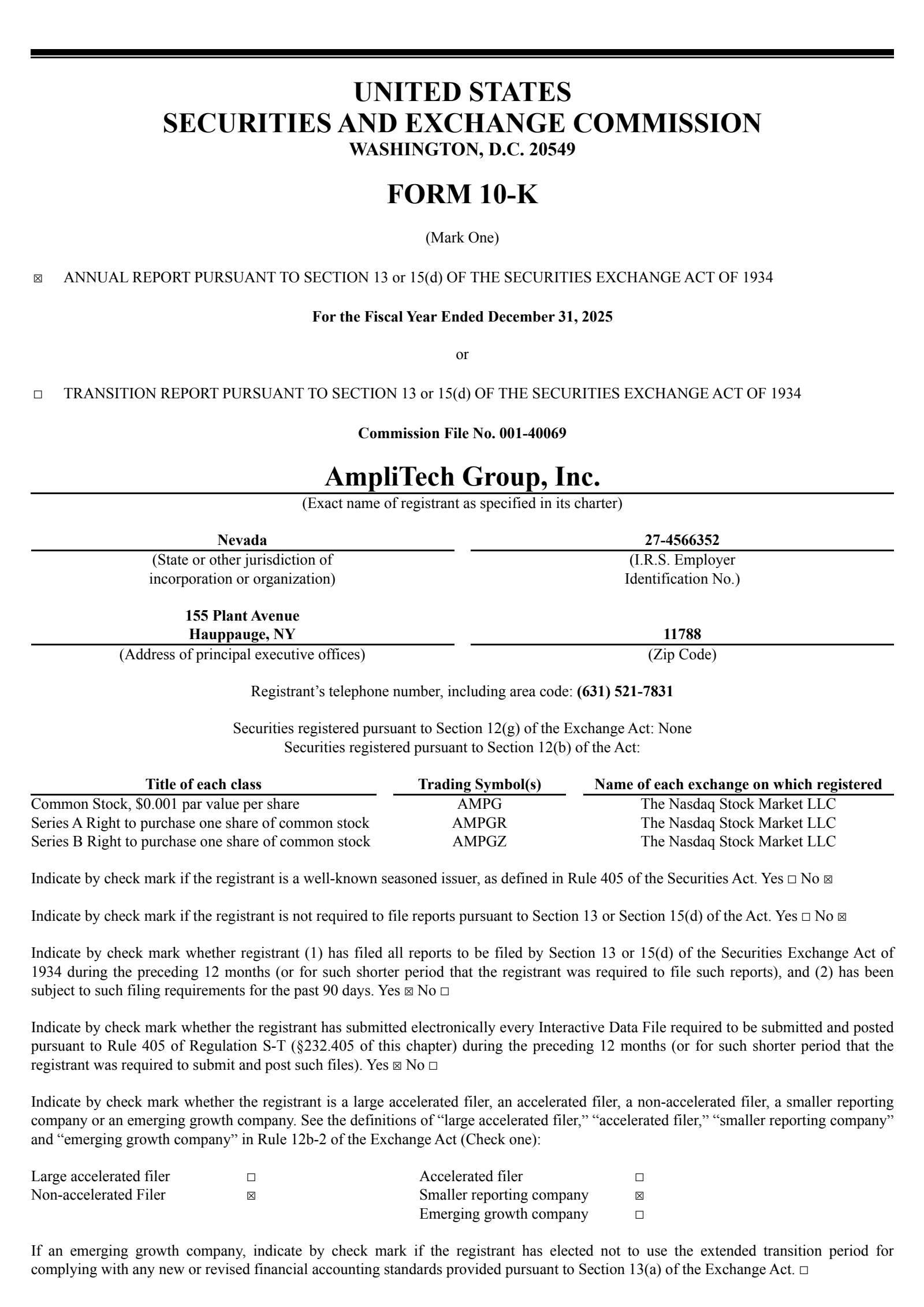 AmpliTech Group's Q4 2025 Annual report