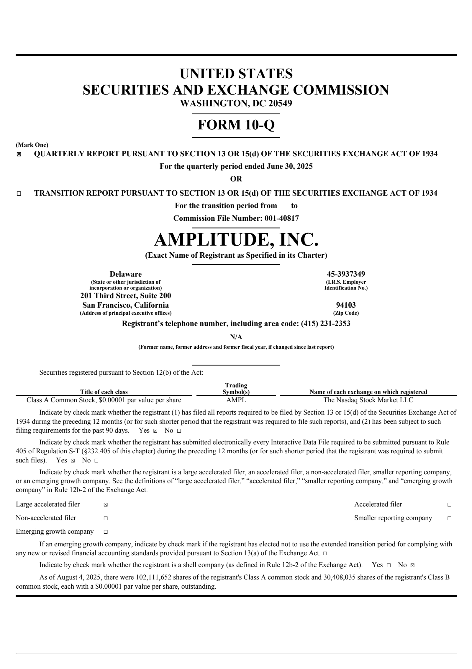 Amplitude's Q2 2025 Quarterly report