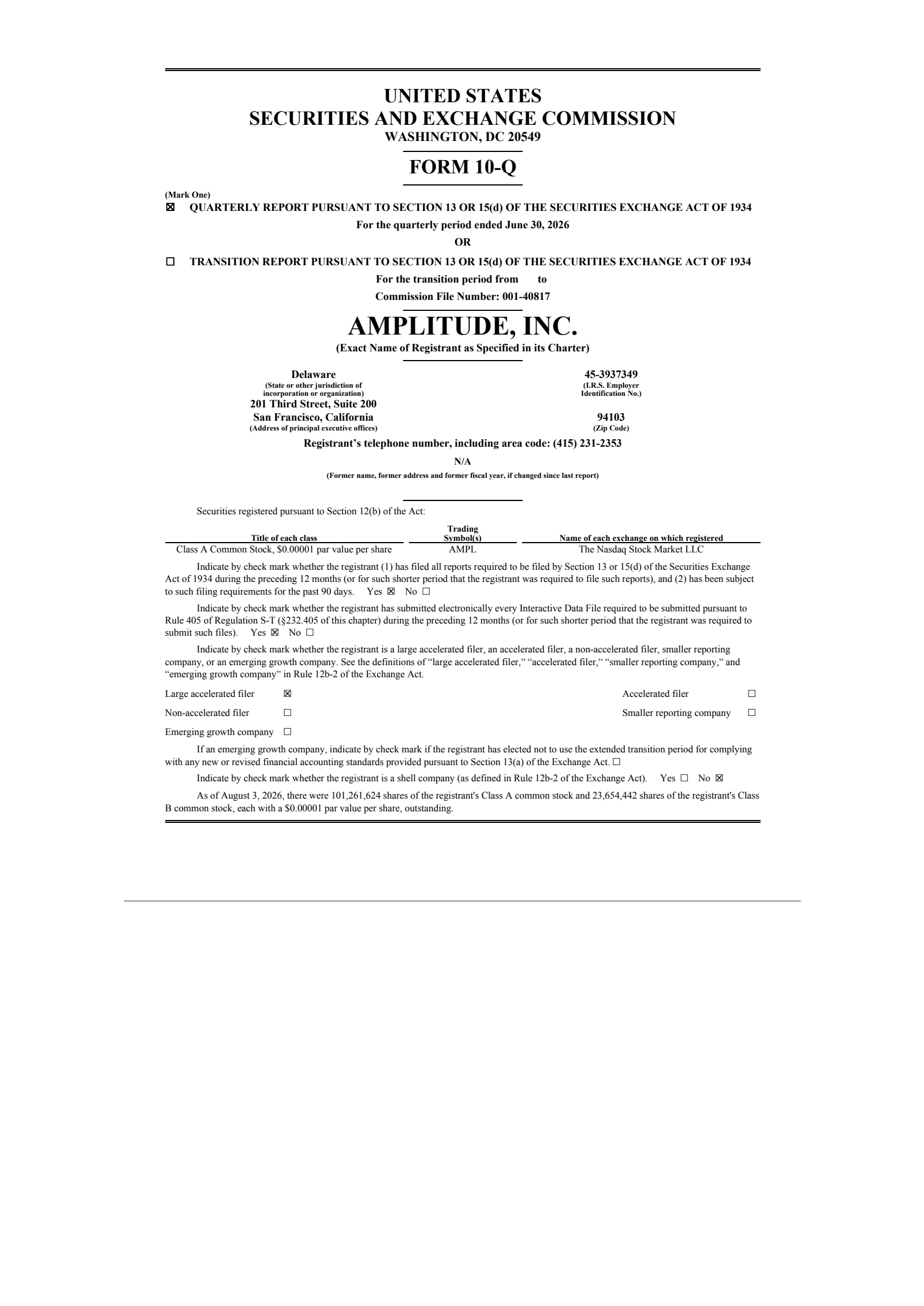 Amplitude's Q2 2026 Quarterly report
