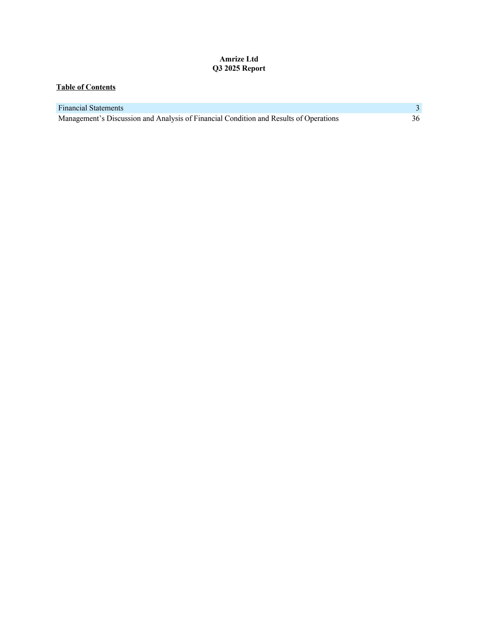 Amrize's Q3 2025 Interim report