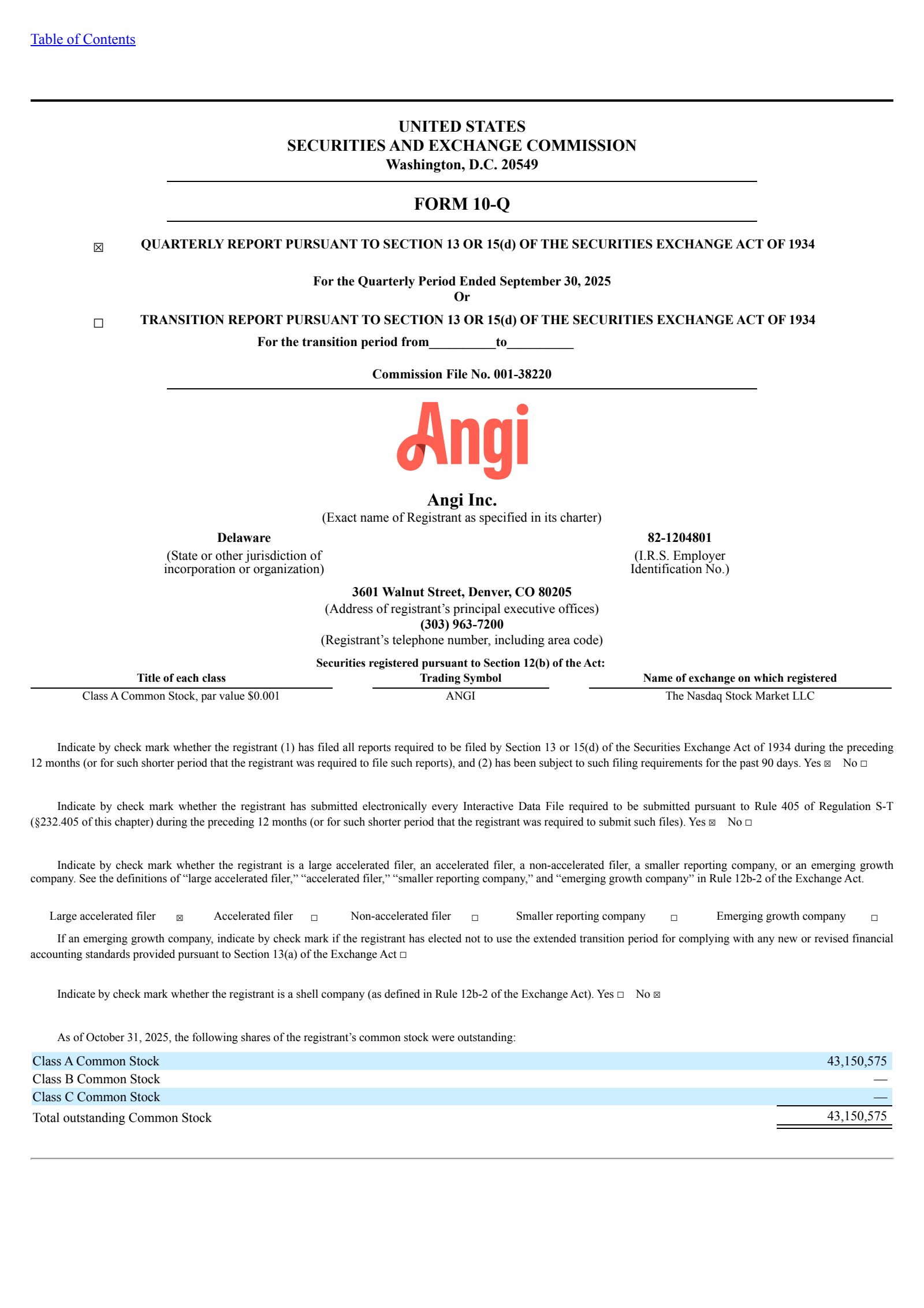 Angi's Q3 2025 Quarterly Report