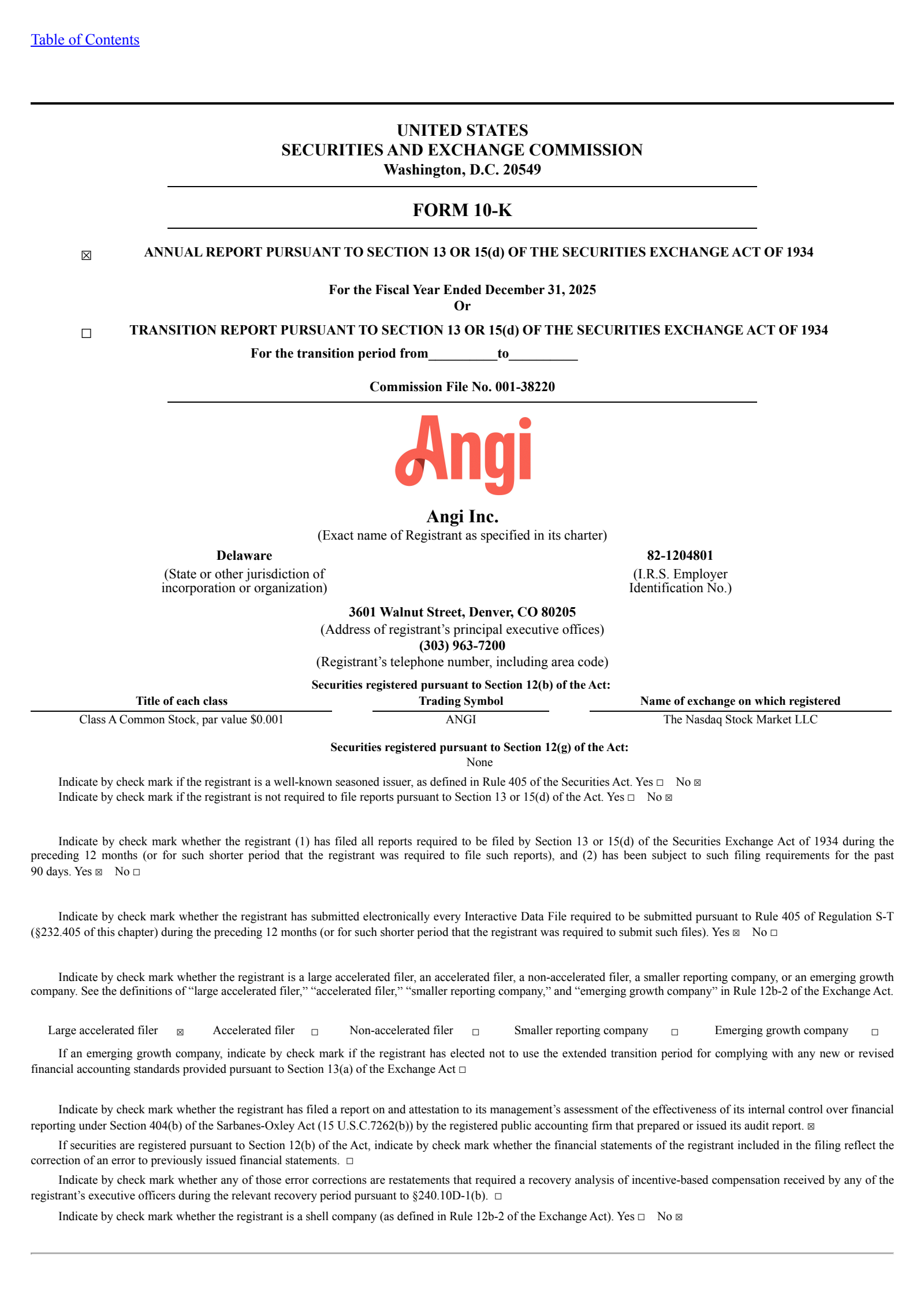 Angi's Q4 2025 Annual report