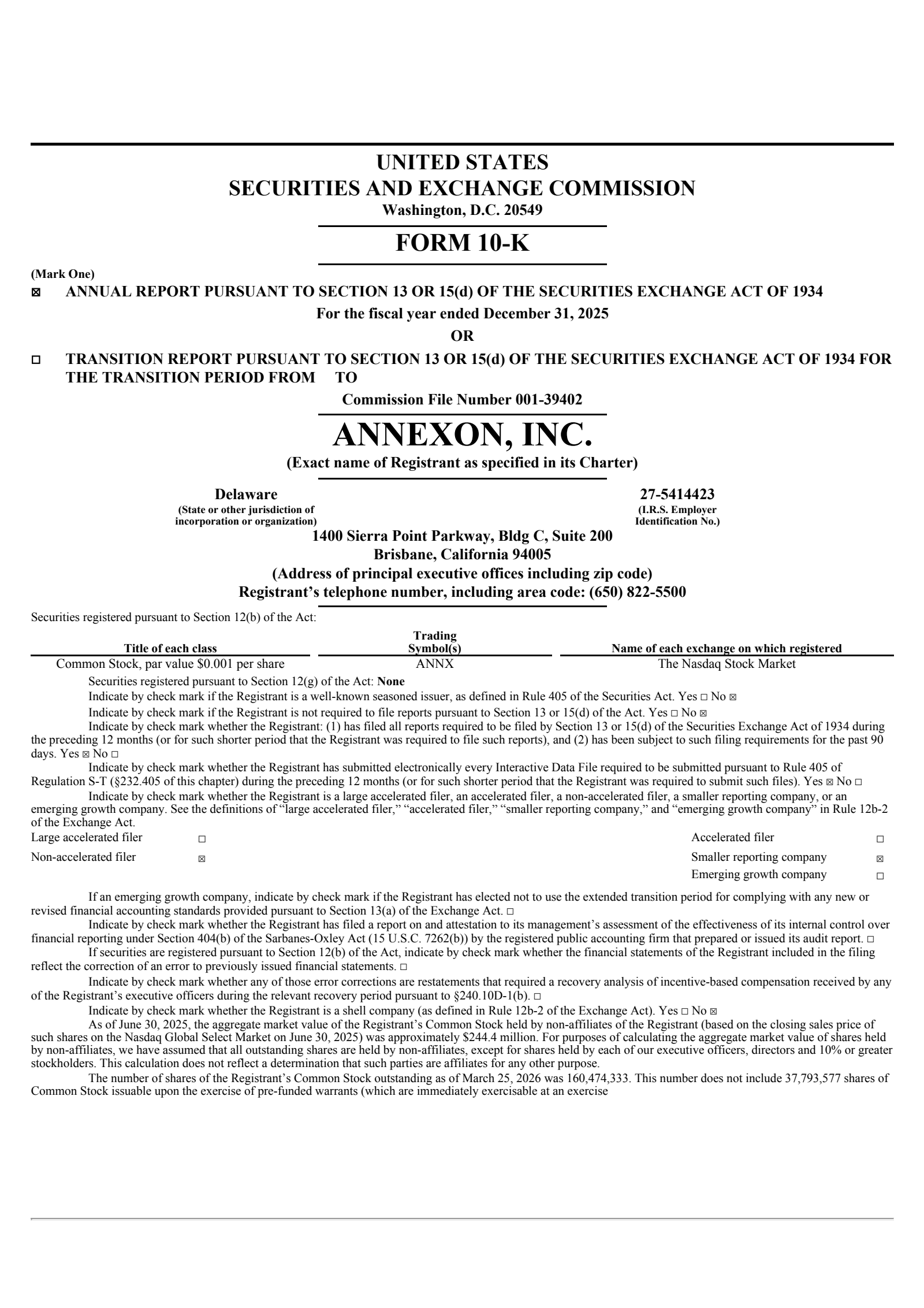 Annexon's Q4 2025 Annual report