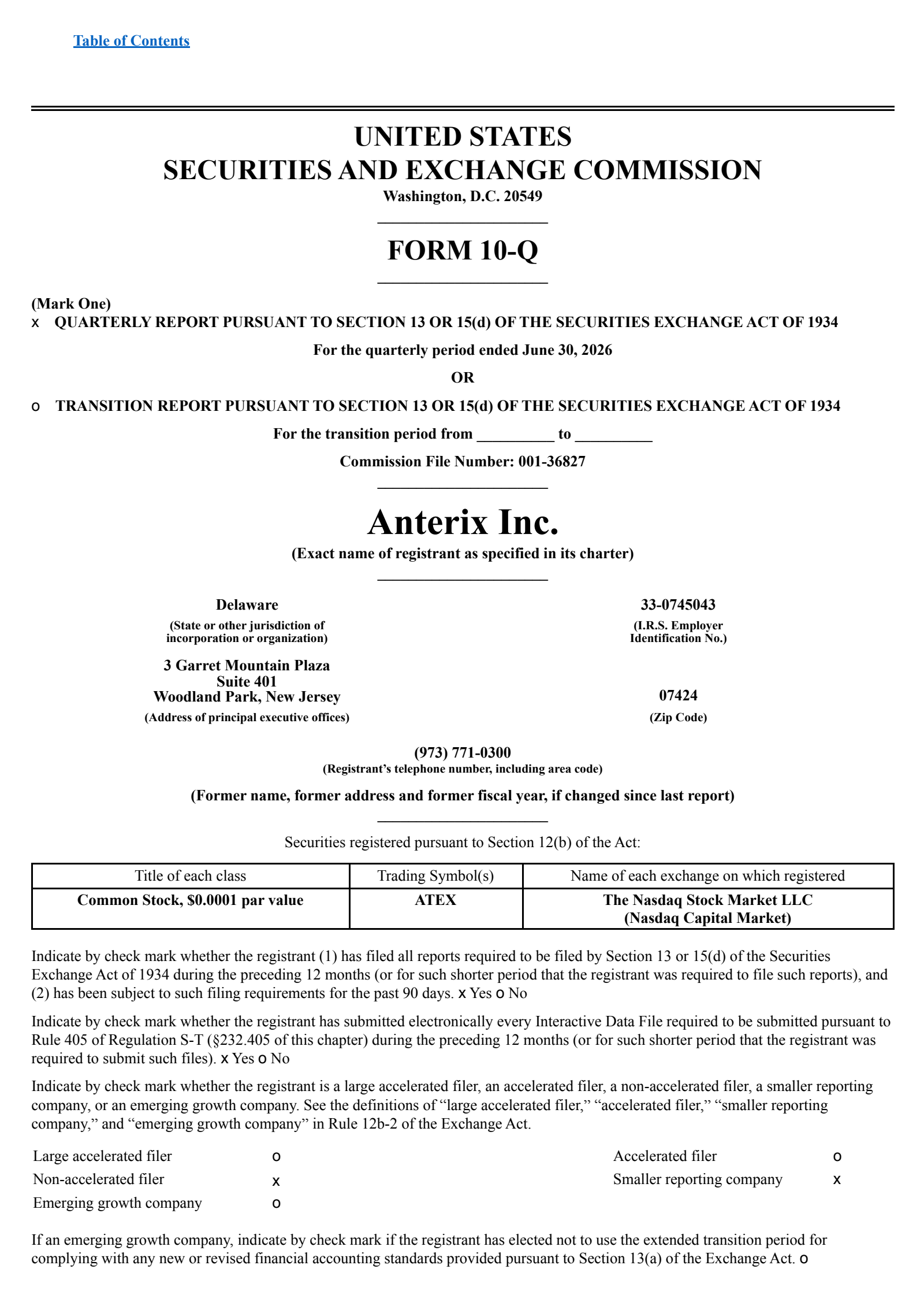 Anterix's Q1 2027 Quarterly report