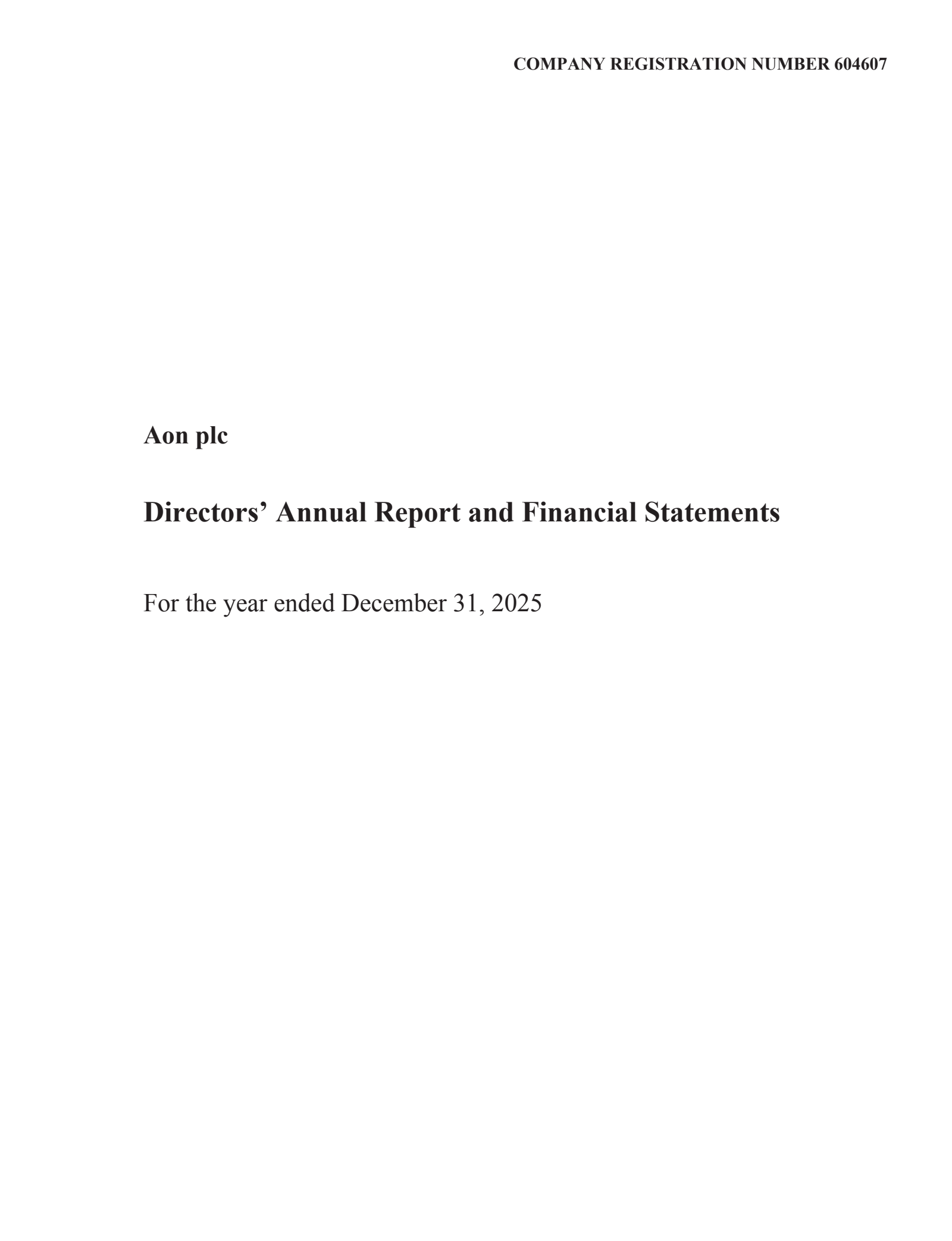 AON's Q4 2025 Annual report