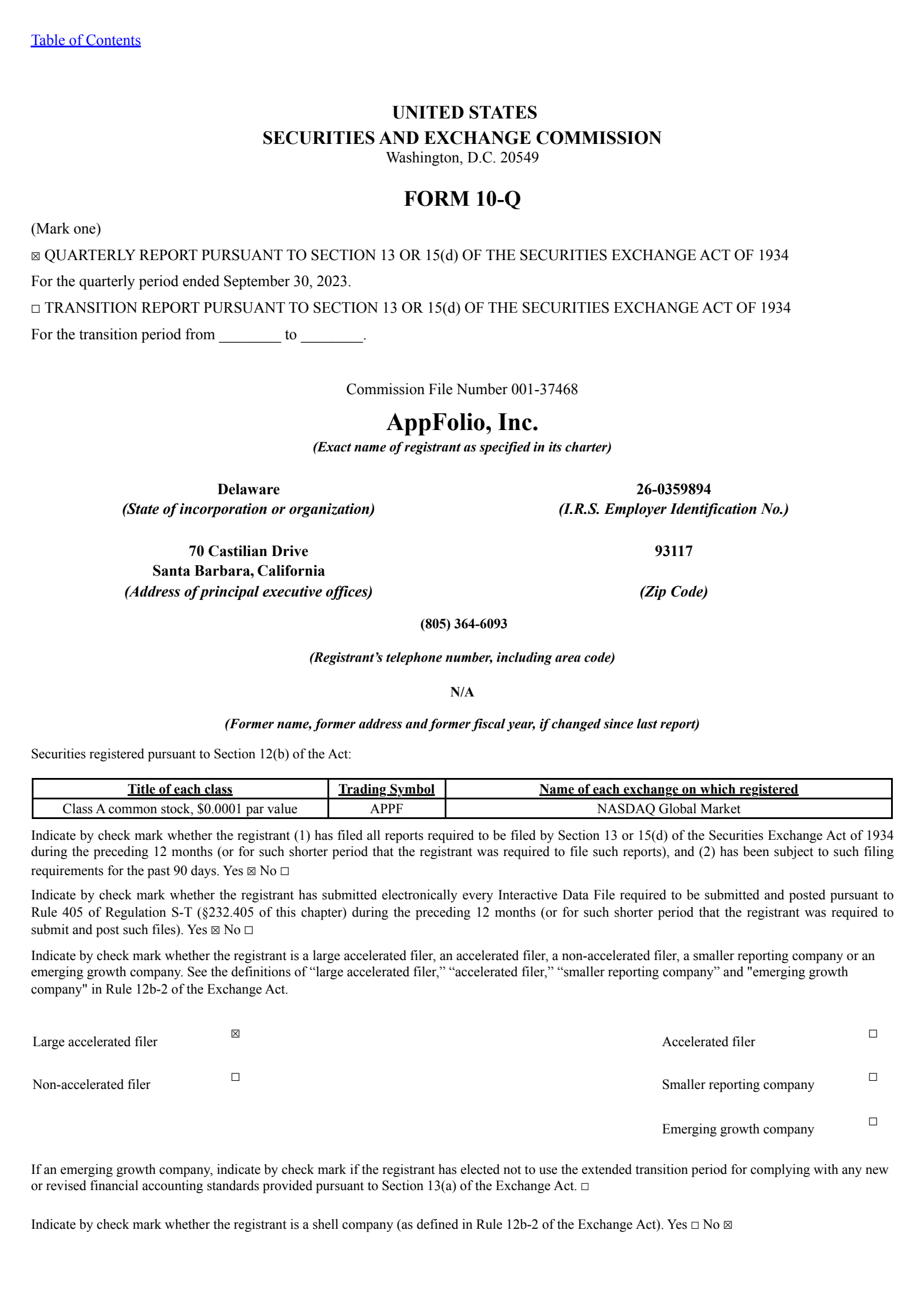 AppFolio's Q3 2023 Quarterly report