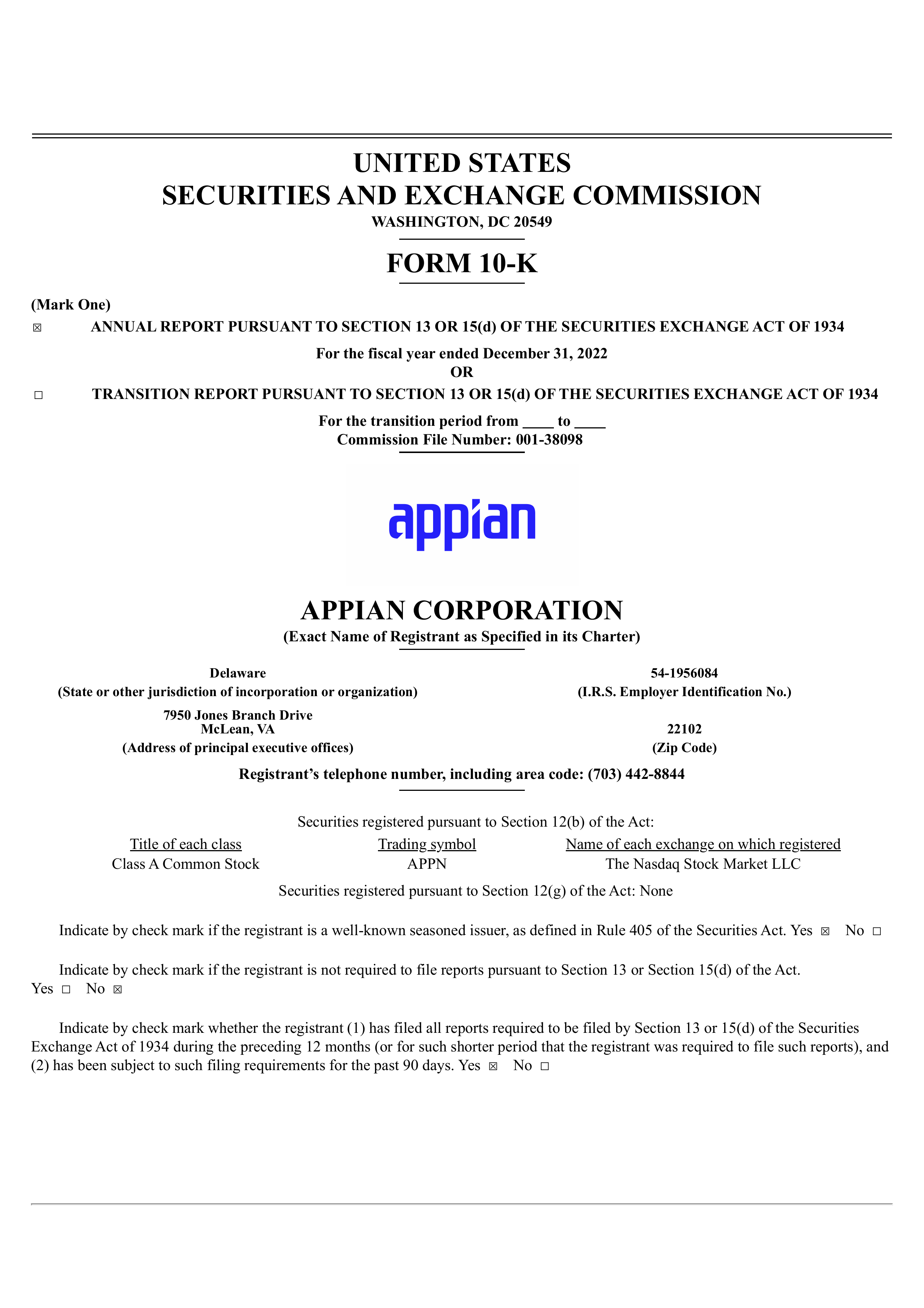 Appian's Q4 2022 Annual report