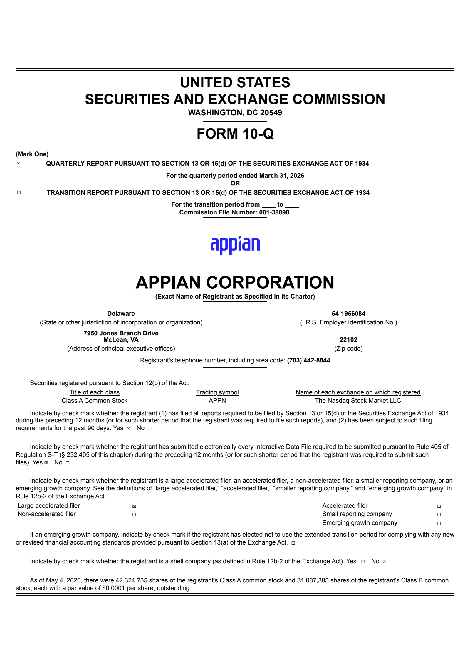 Appian's Q1 2026 Quarterly report