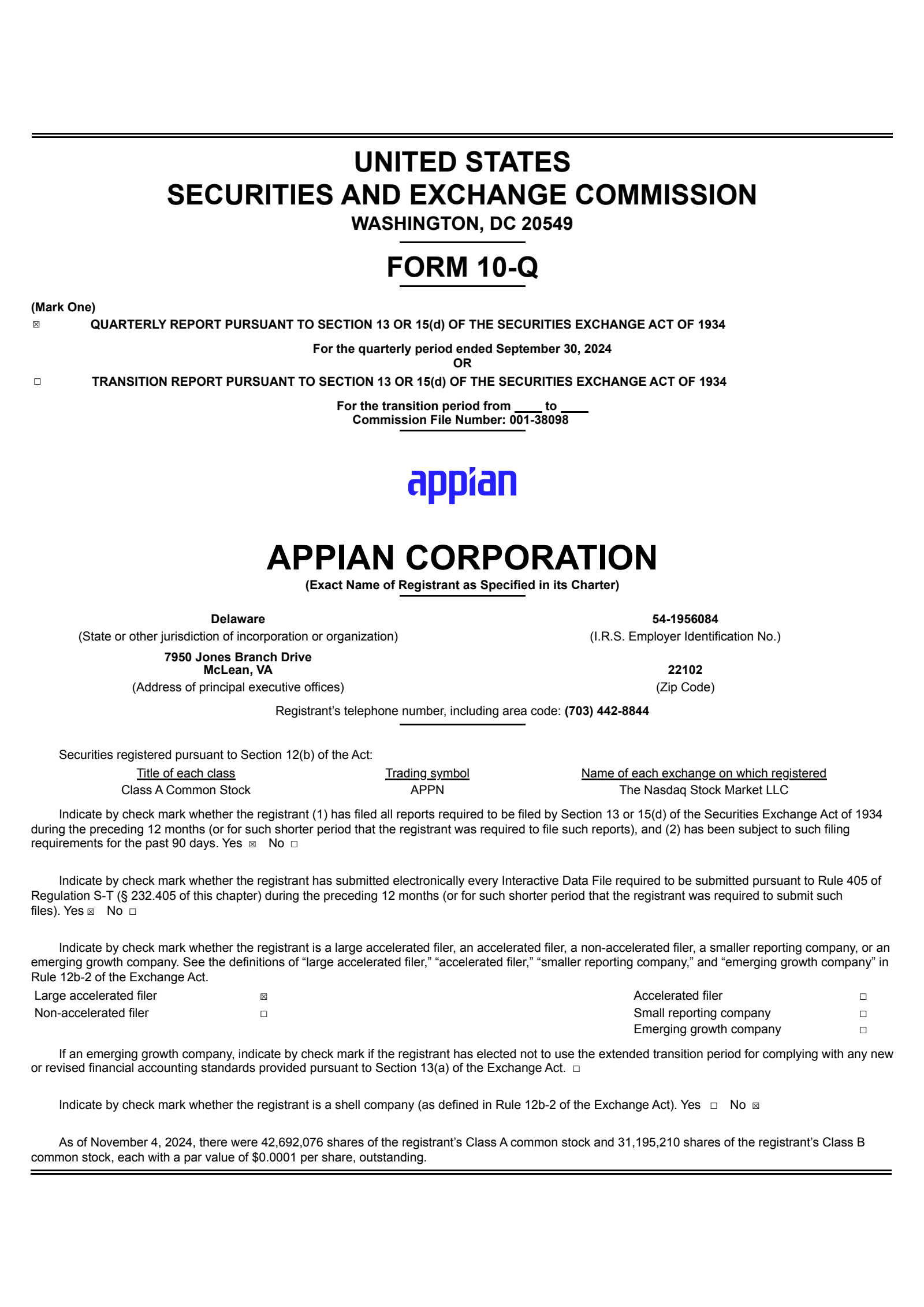 Appian's Q3 2024 Quarterly report