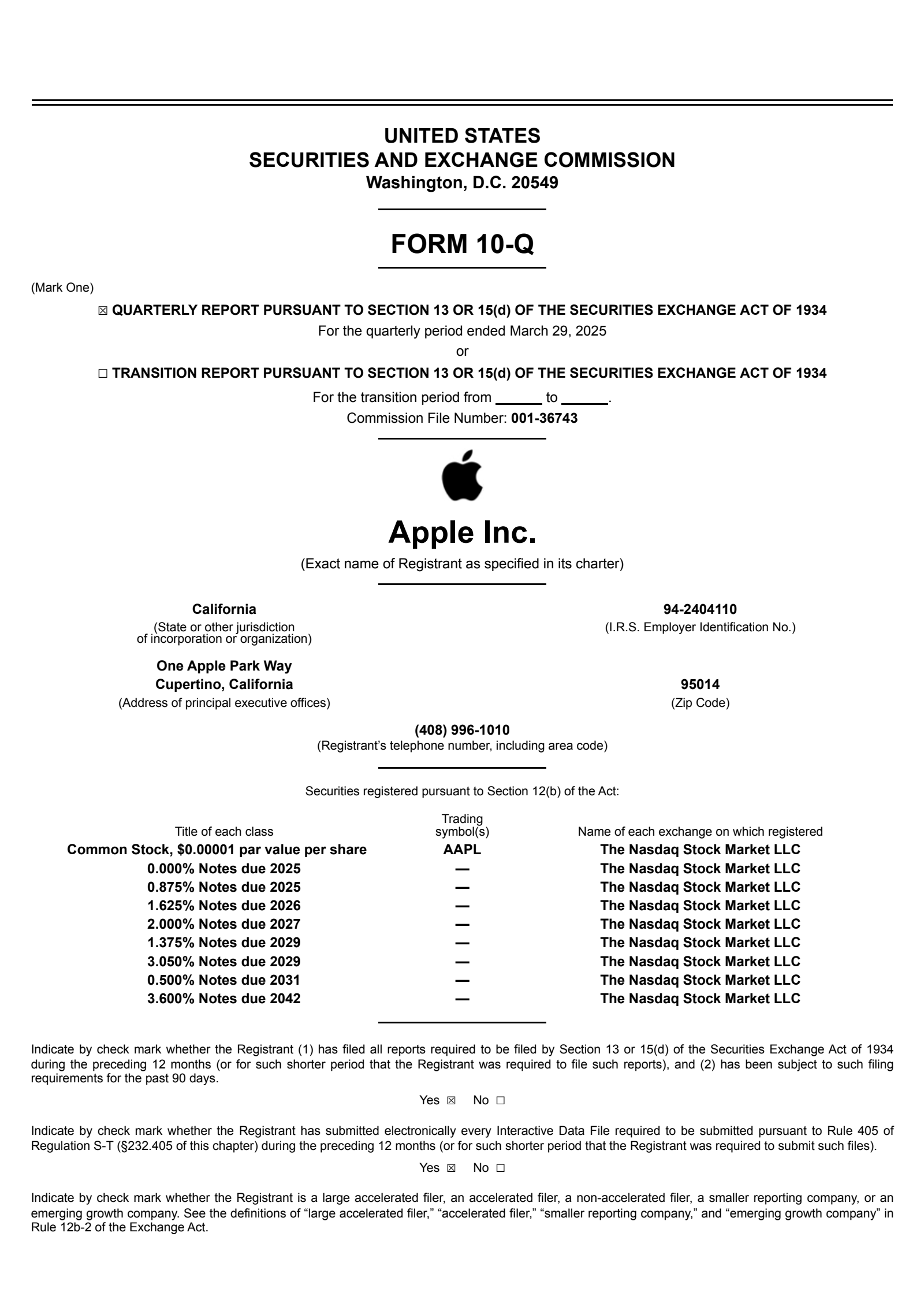 Apple's Q2 2025 Quarterly report