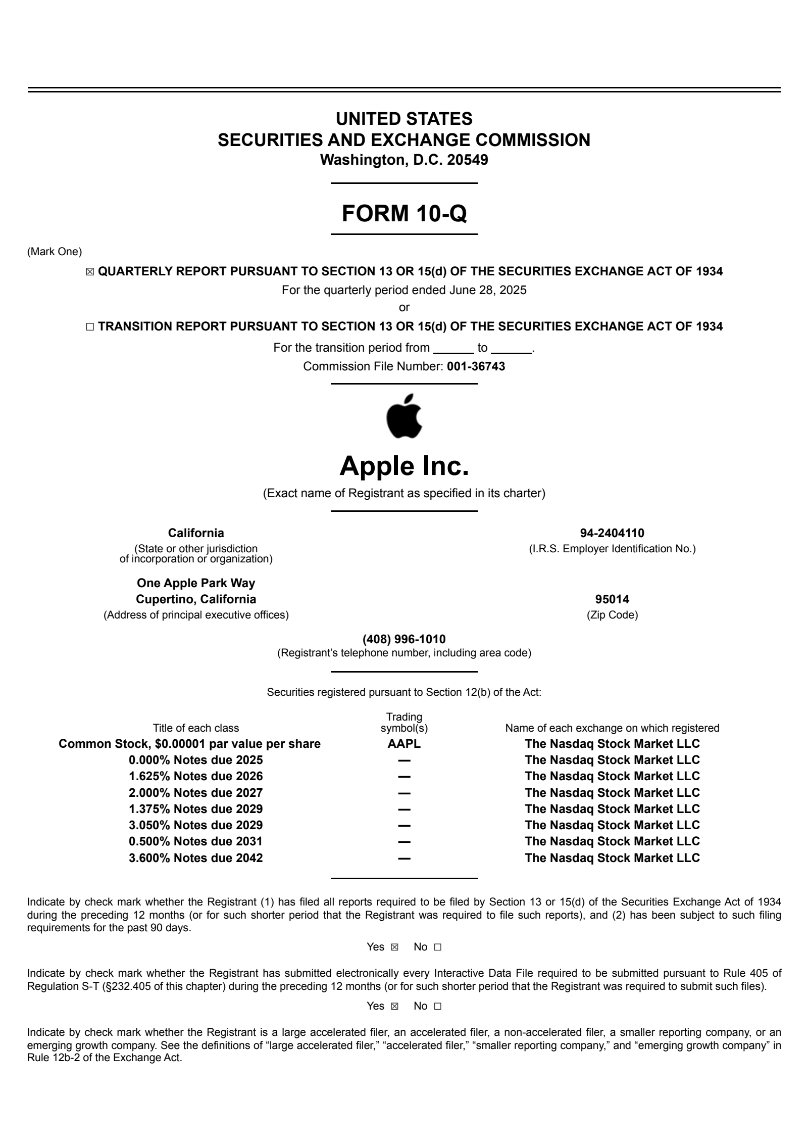 Apple's Q3 2025 Quarterly report