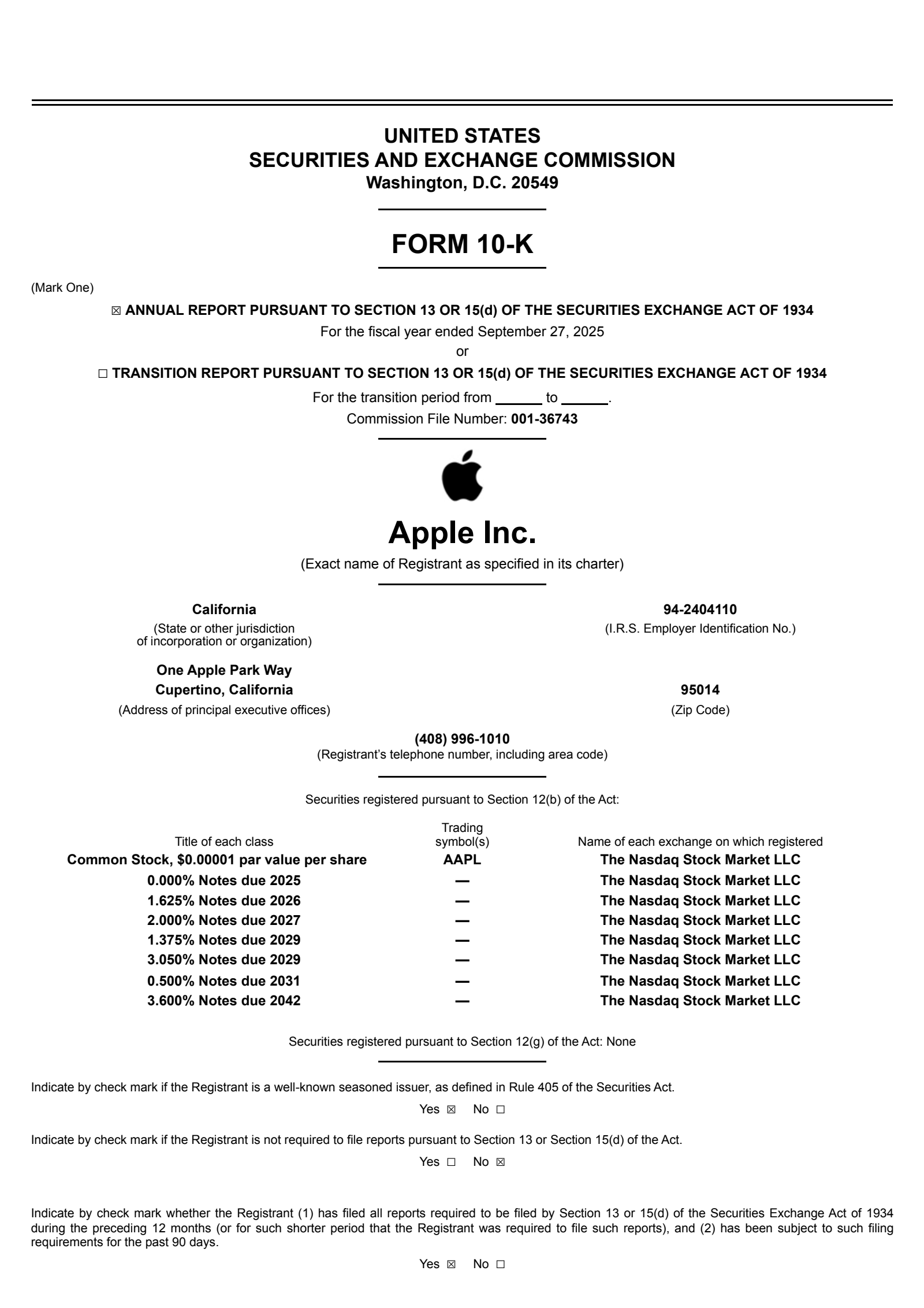 Apple's Q4 2025 Annual Report
