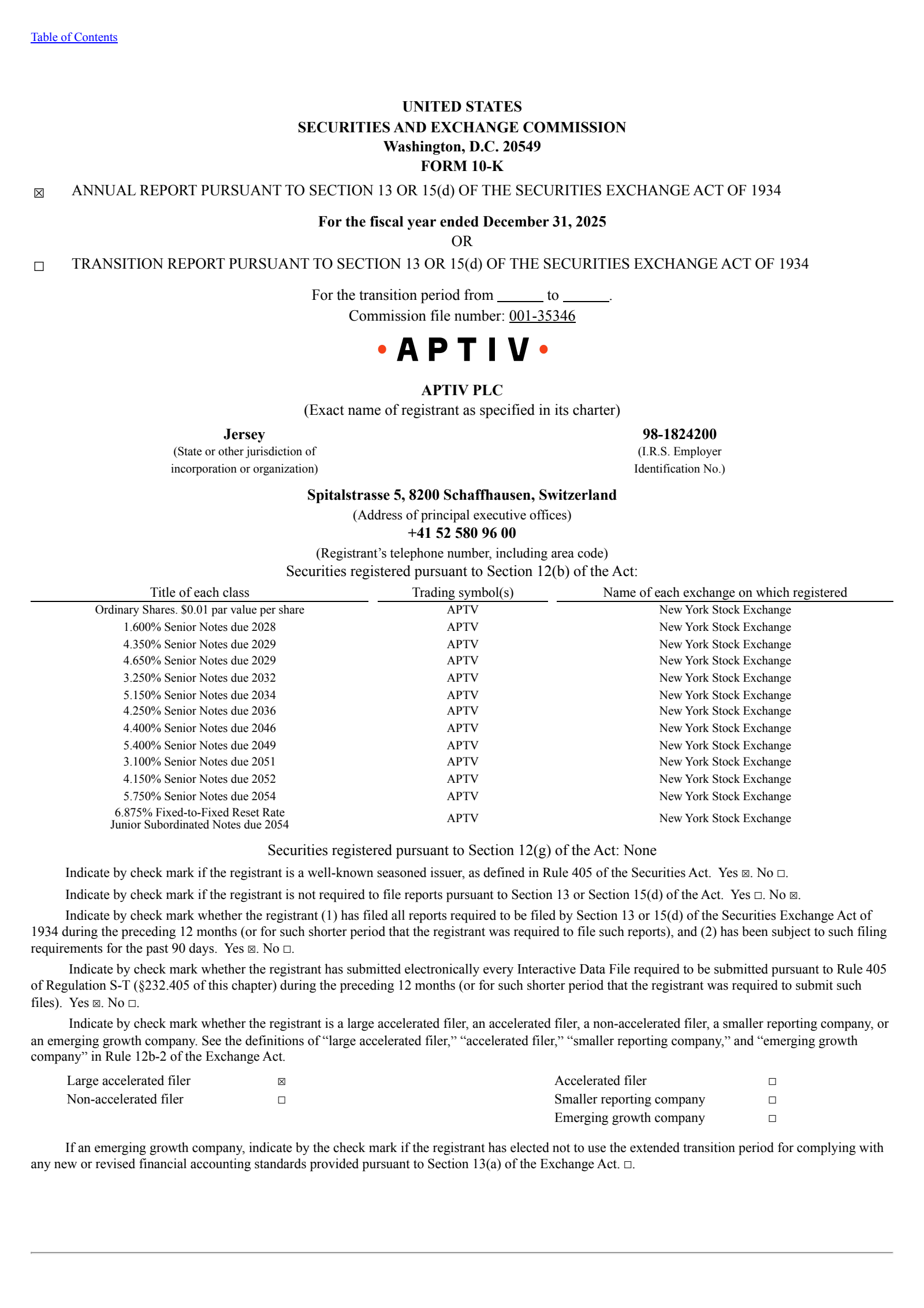 Aptiv's Q4 2025 Annual report