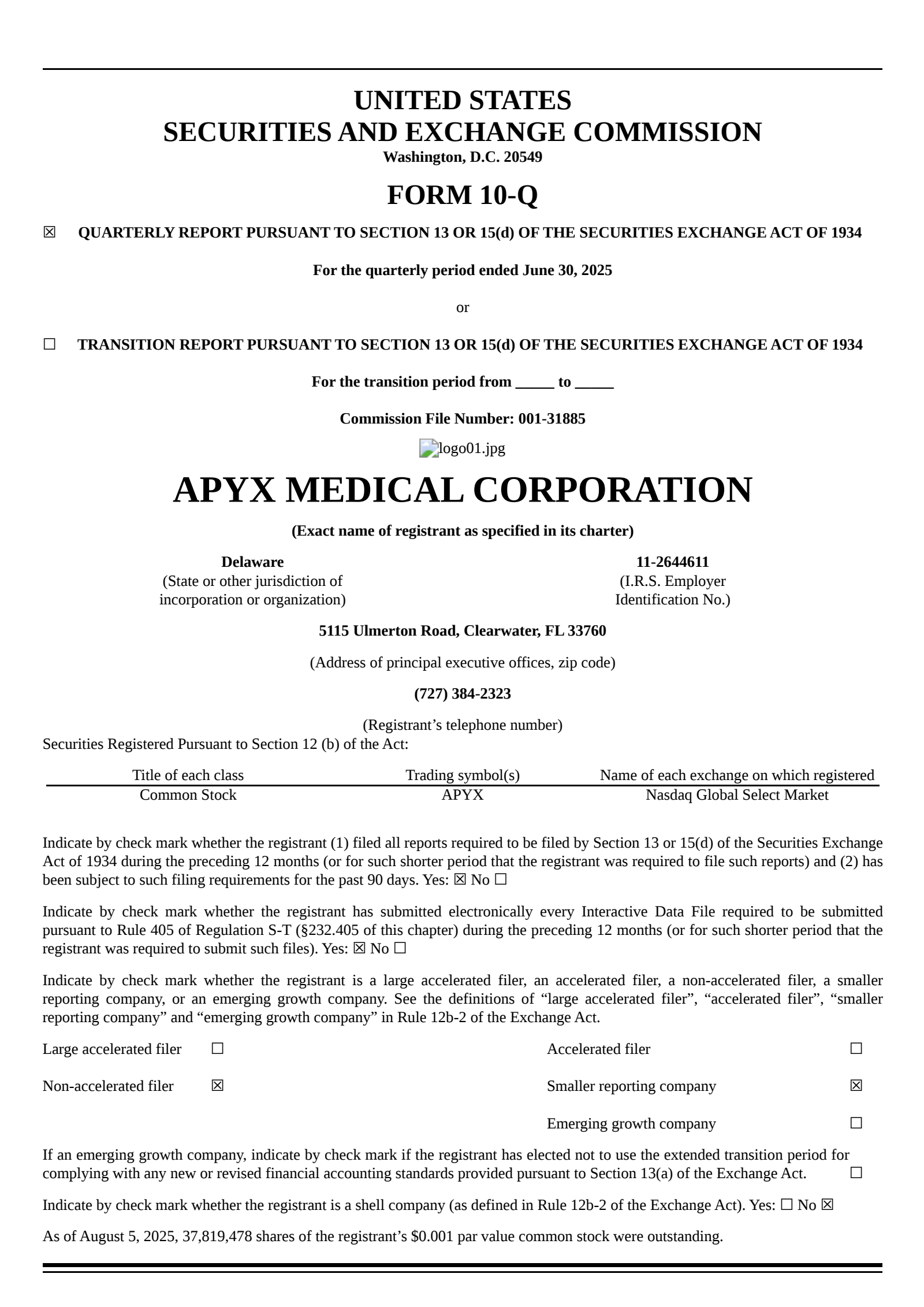 Apyx Medical's Q2 2025 Quarterly report