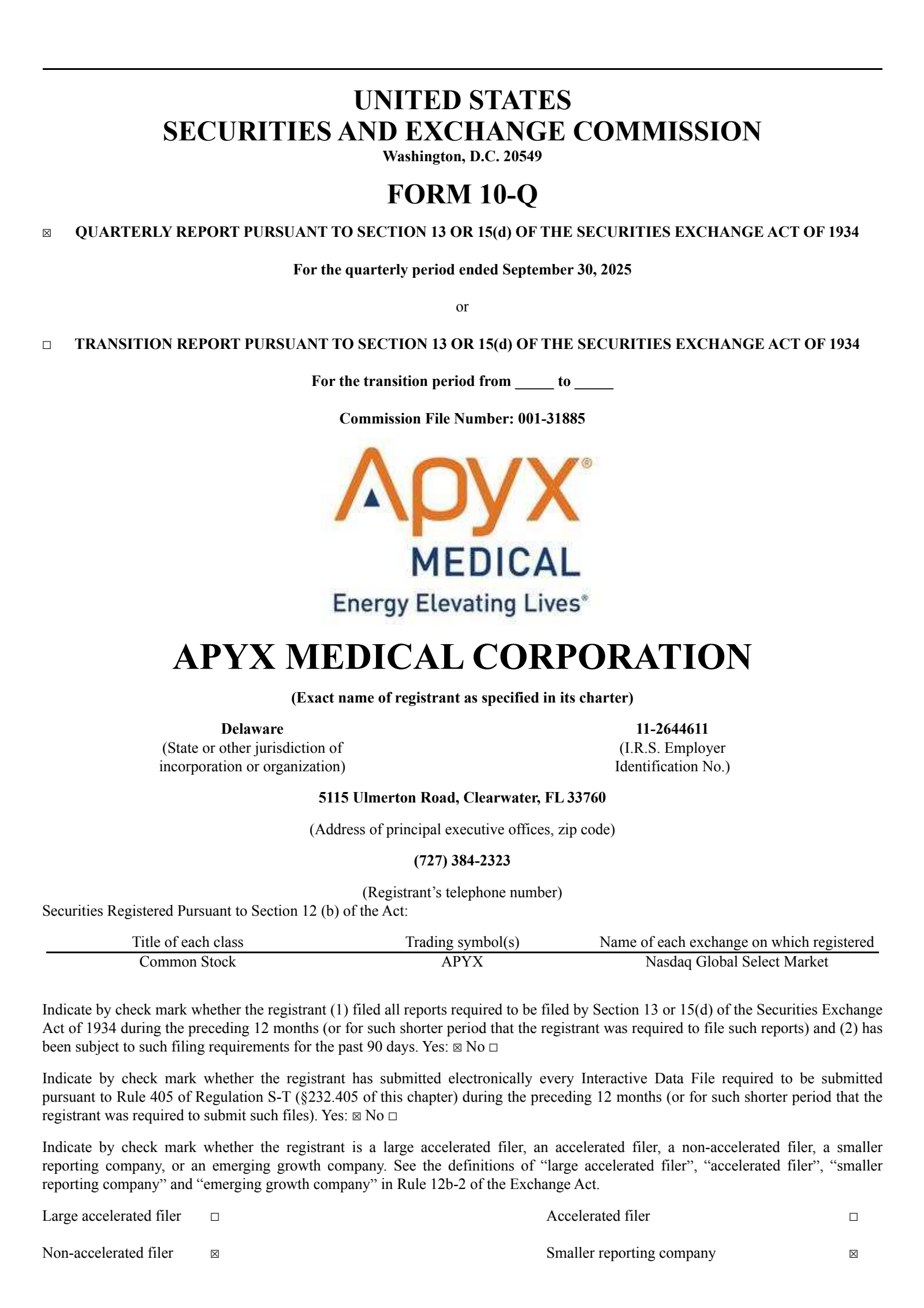 Apyx Medical's Q3 2025 Quarterly Report