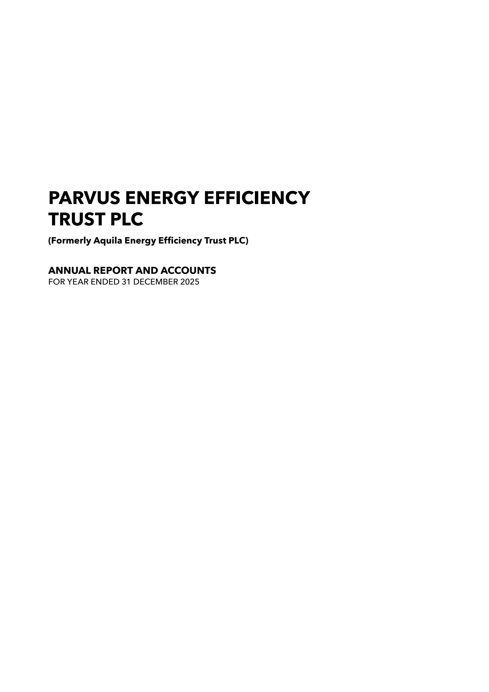 Aquila Energy Efficiency Trust's H2 2025 Annual report