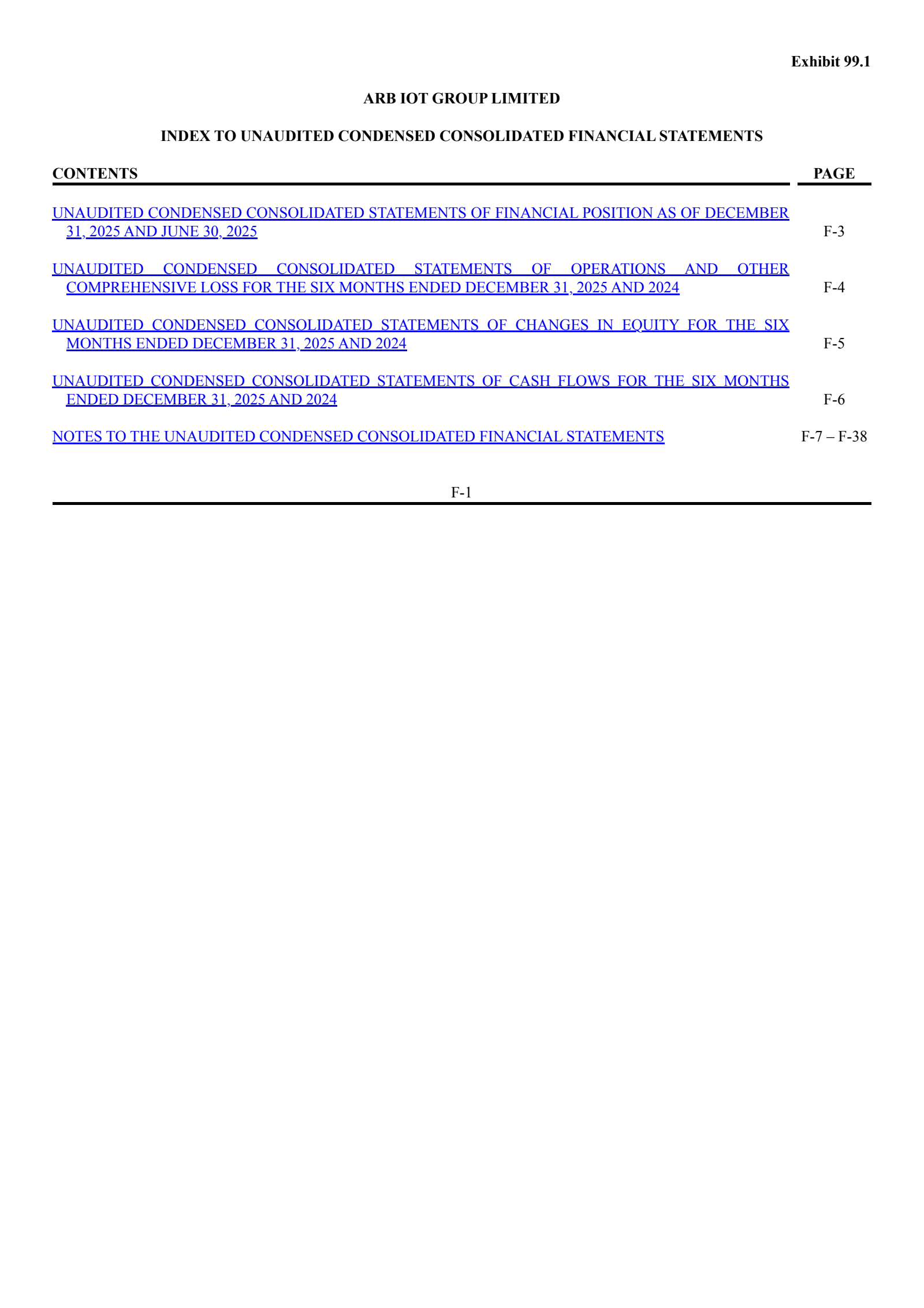 ARB IOT Group's H1 2026 Press Release