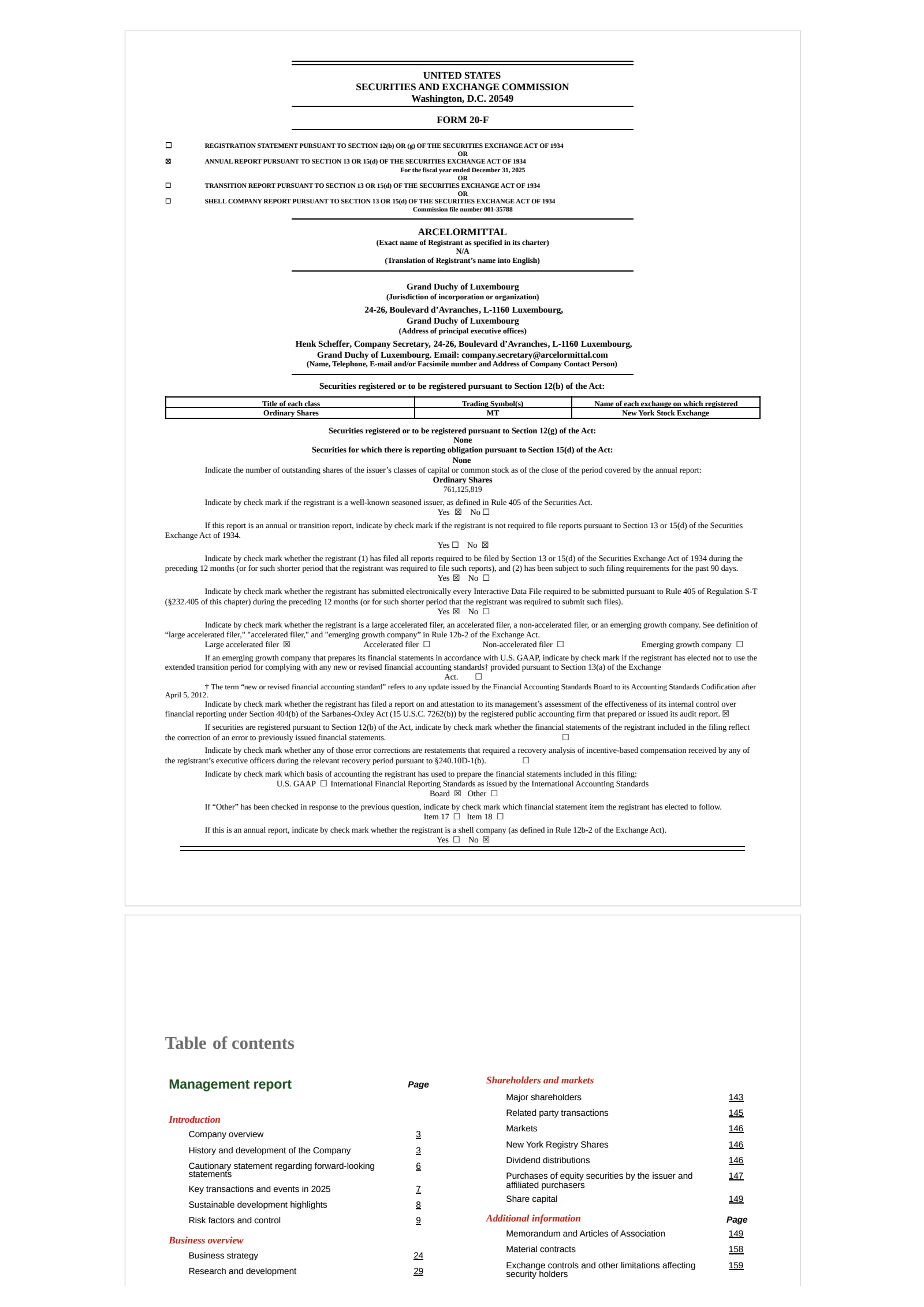 ArcelorMittal's Q4 2025 Annual report