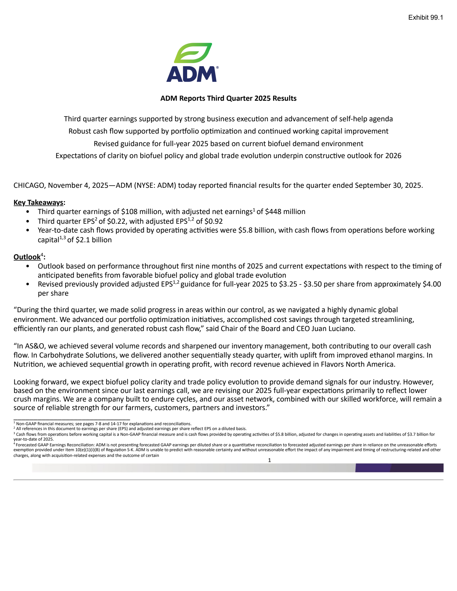 Archer Daniels Midland's Q3 2025 Earnings Release