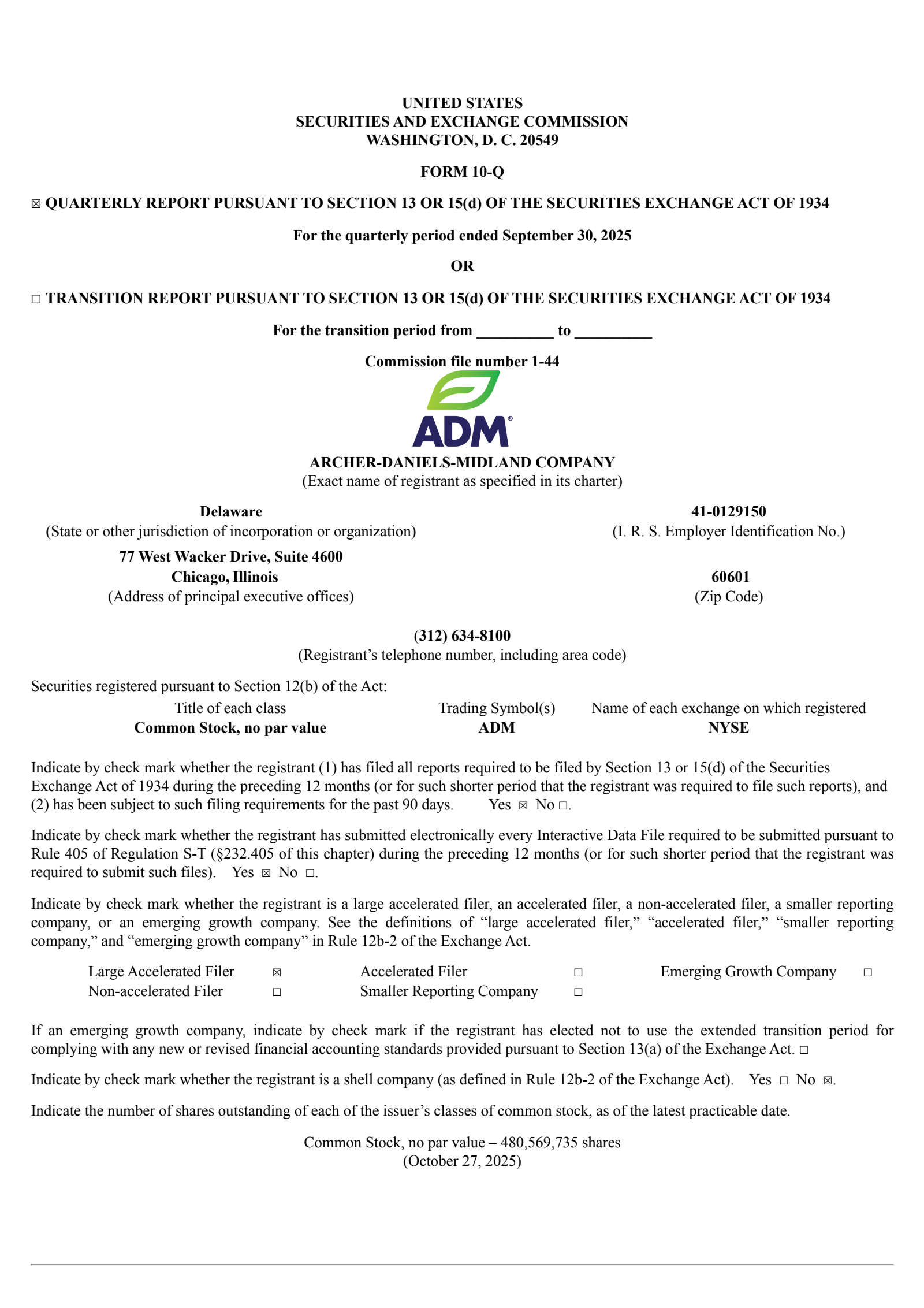 Archer Daniels Midland's Q3 2025 Quarterly Report