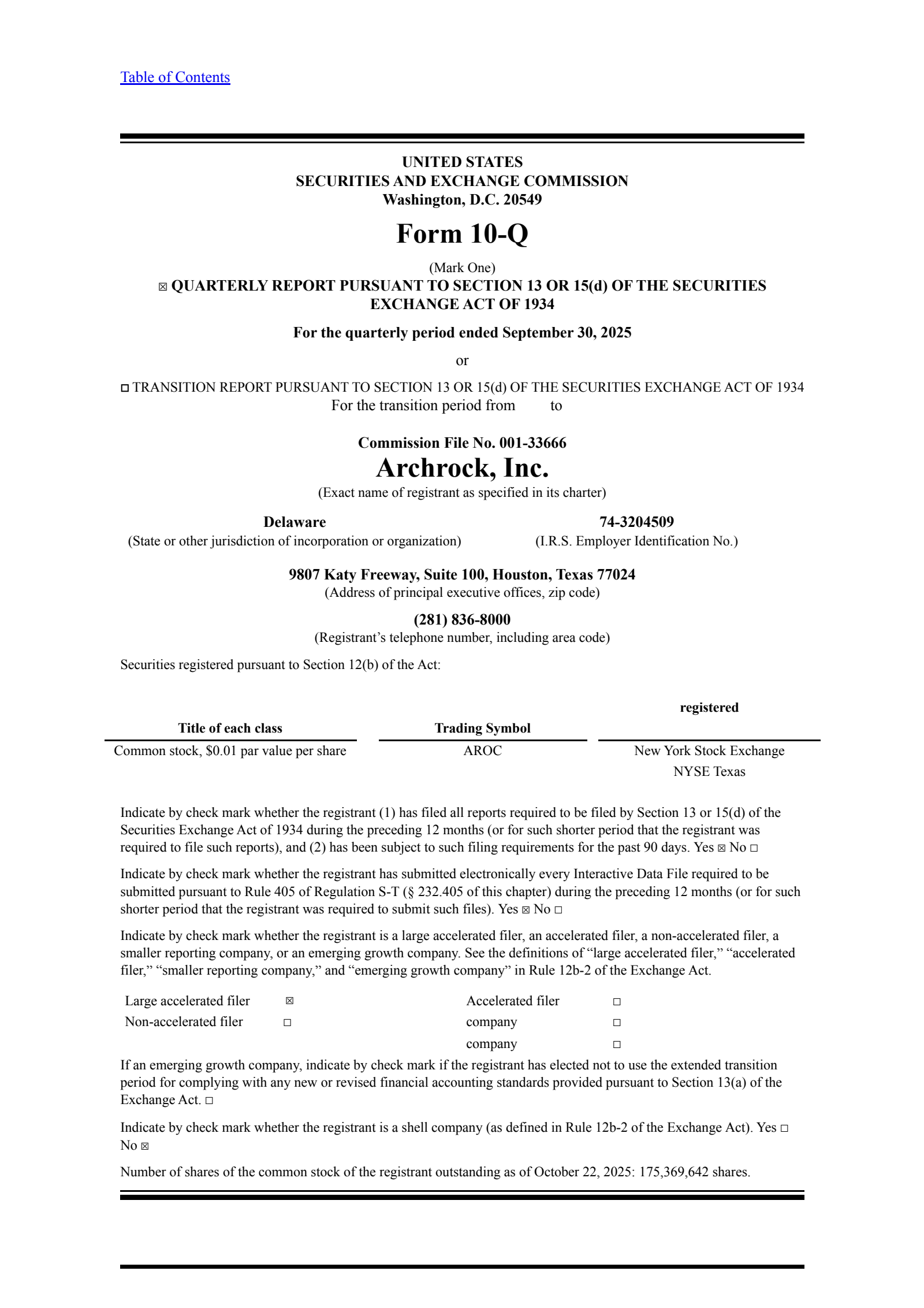 Archrock's Q3 2025 Quarterly Report