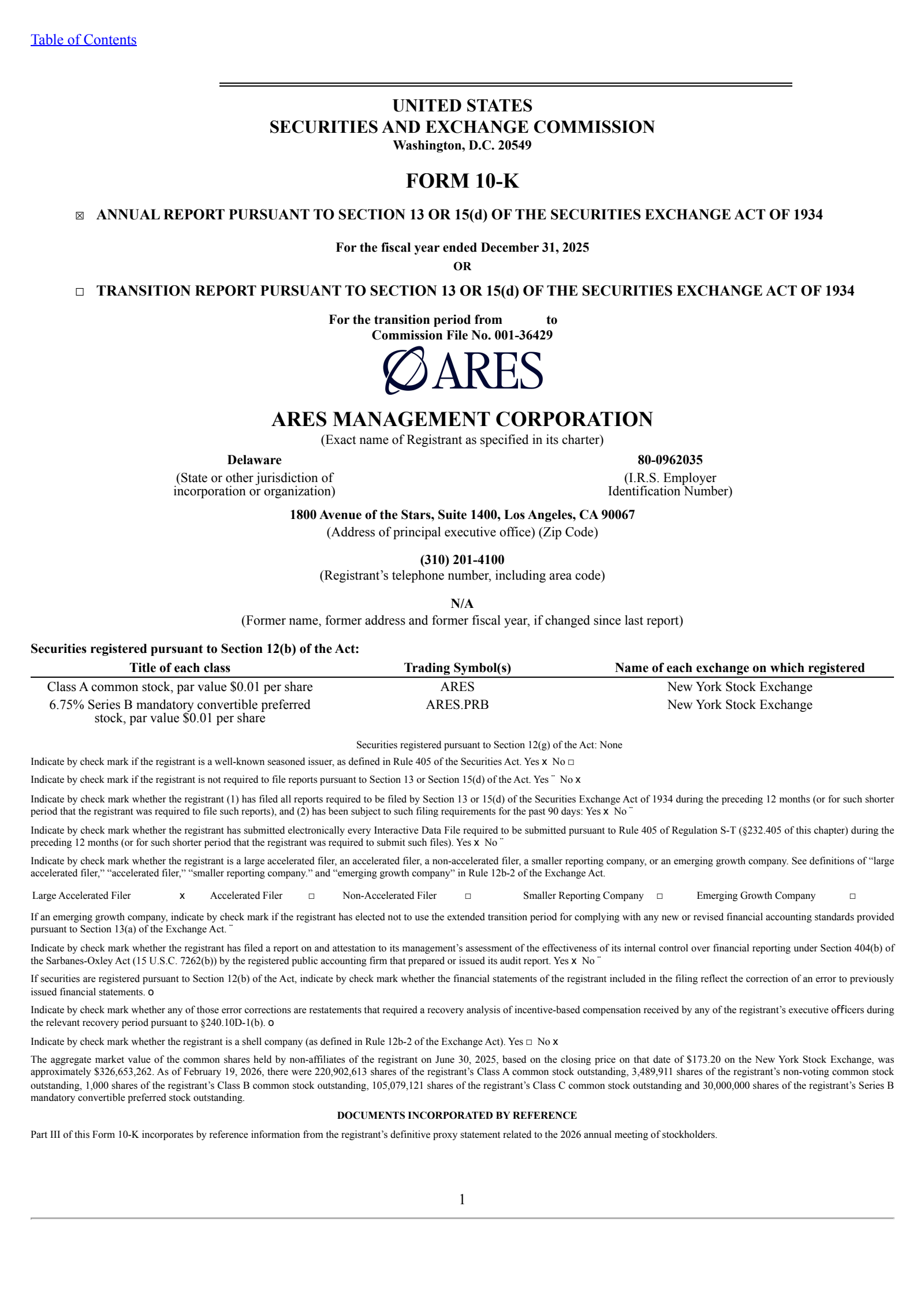 Ares Management's Q4 2025 Annual report