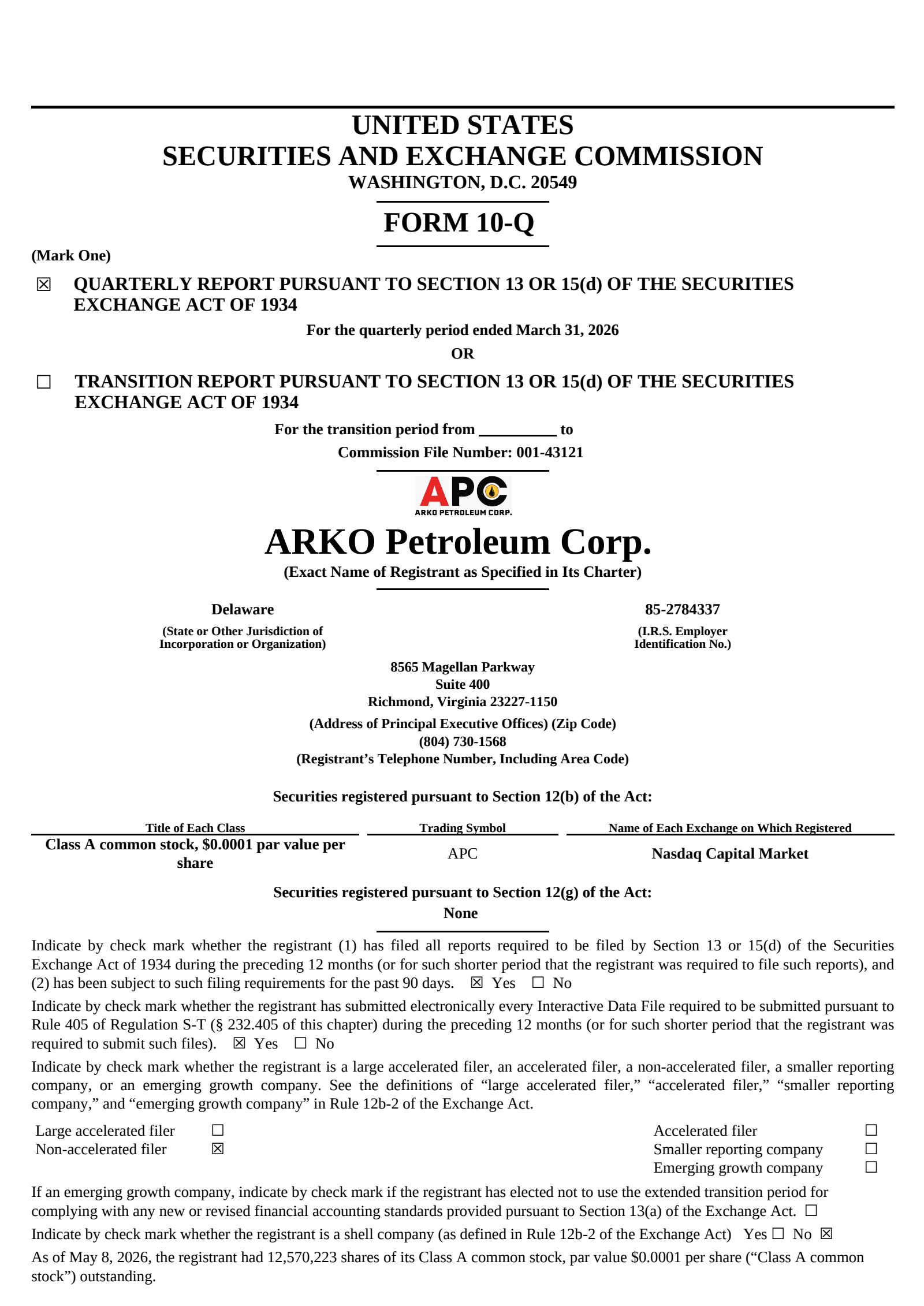 Anadarko Petroleum's Q1 2026 Quarterly report
