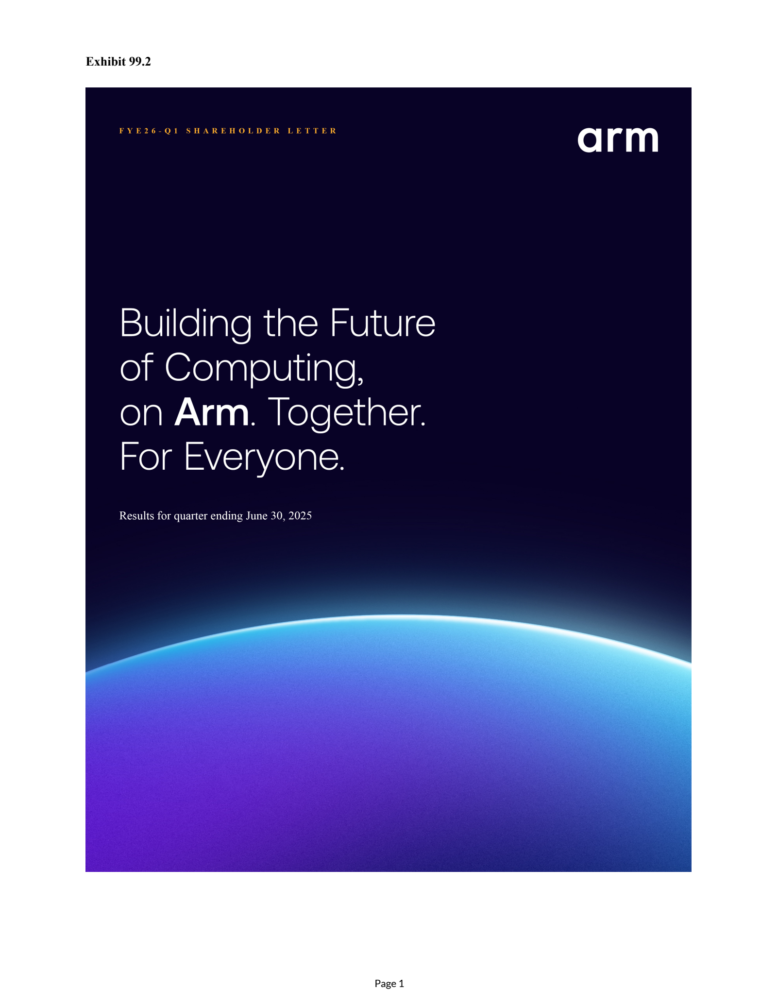 ARM's Q1 2026 Press Release