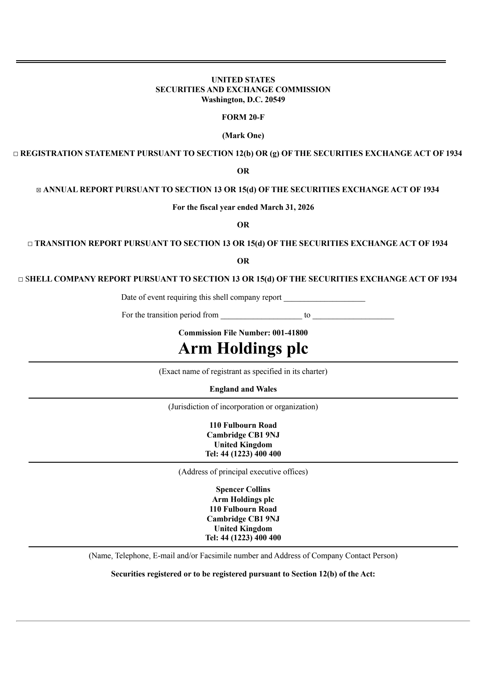 ARM's Q4 2026 Annual report