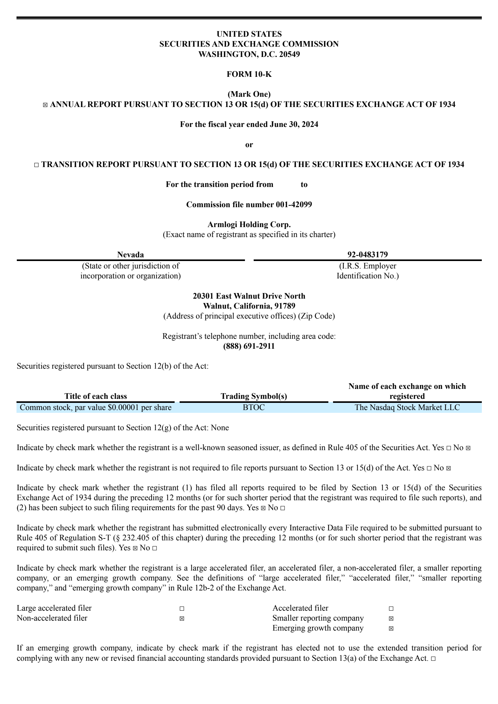 Armlogi's Q4 2024 Annual report