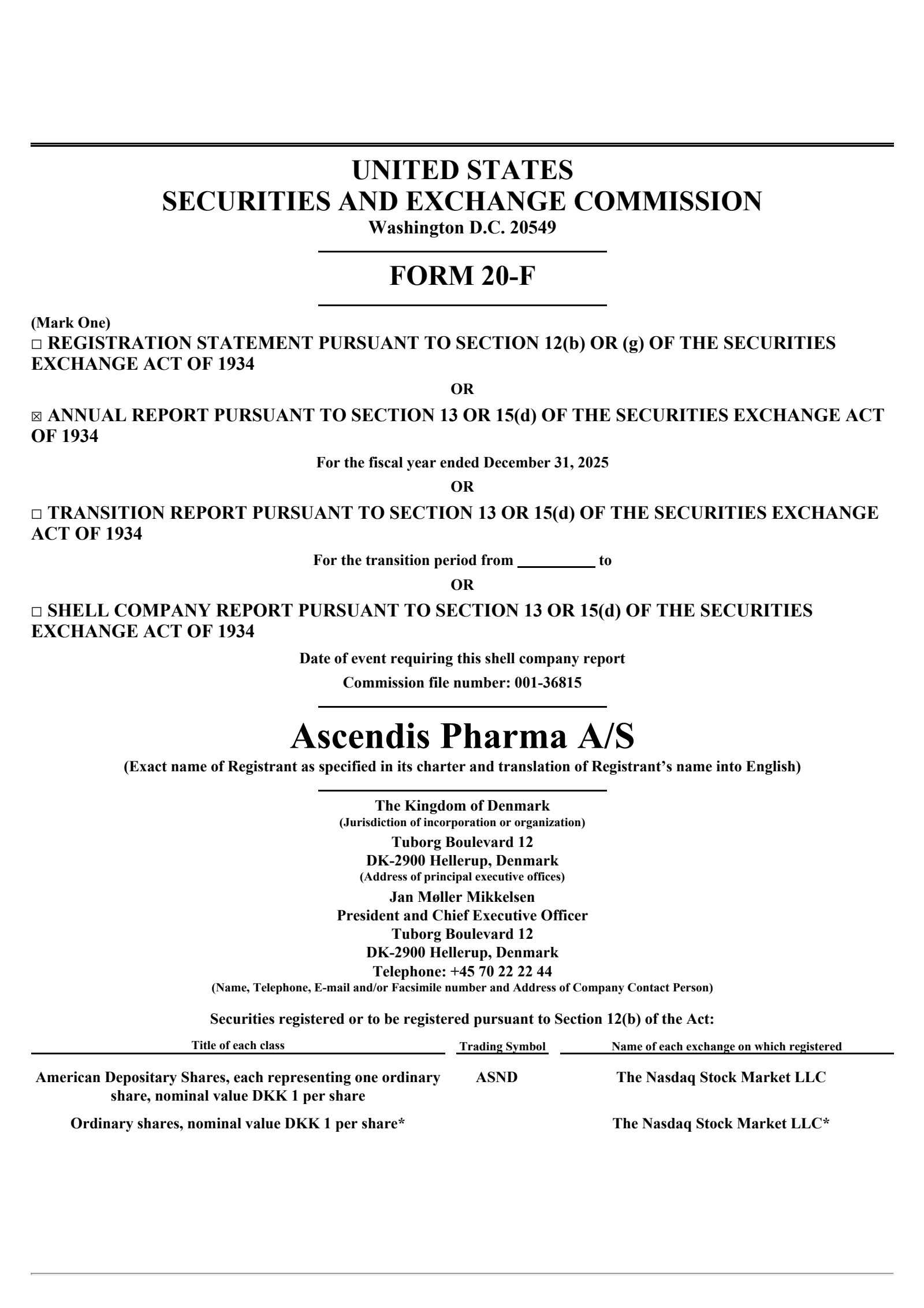 Ascendis Pharma A/S's Q4 2025 Annual report